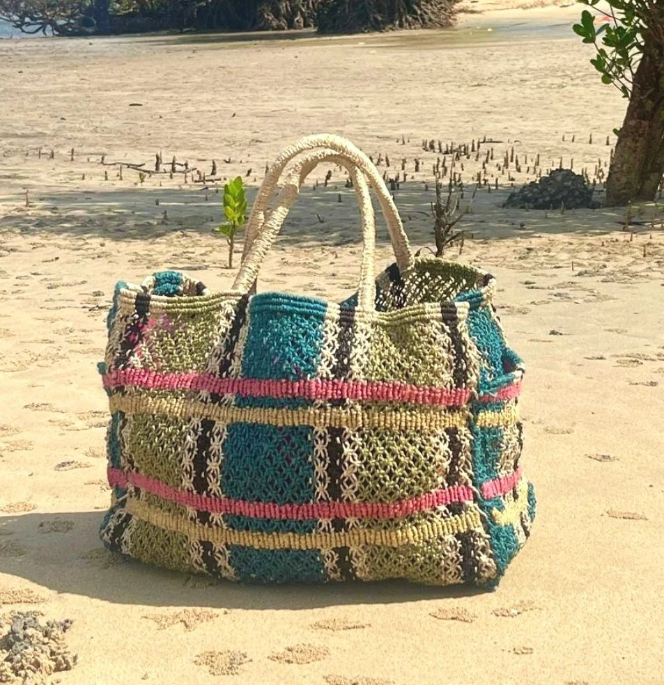 THE JACKSONS TARTAN JUTE BAG FENN