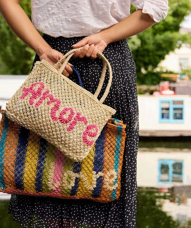 THE JACKSONS LOVE JUTE BAG MULTI NATURAL