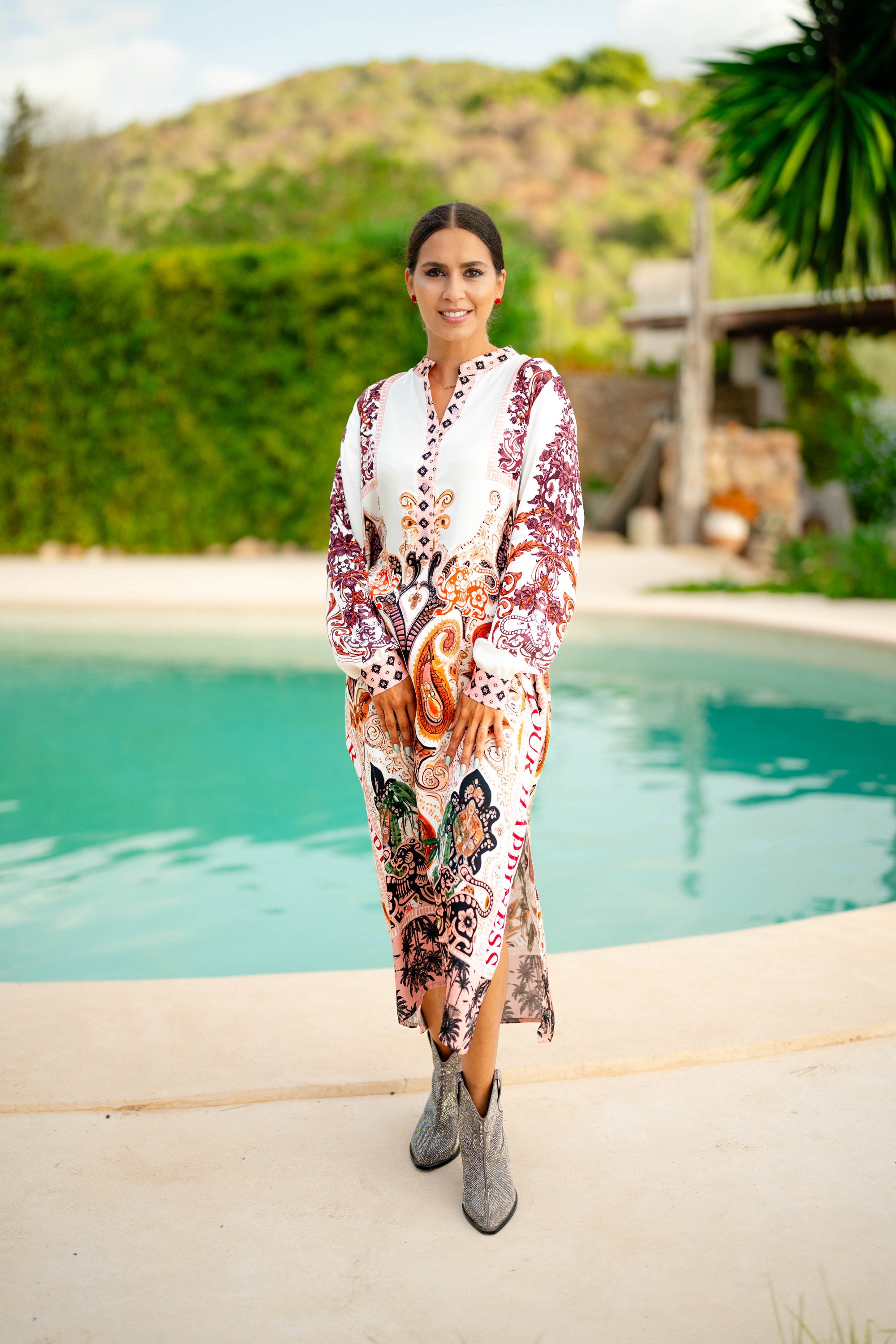 MISS GOODLIFE MIDI DRESS BOHEMIAN GLAMOUR