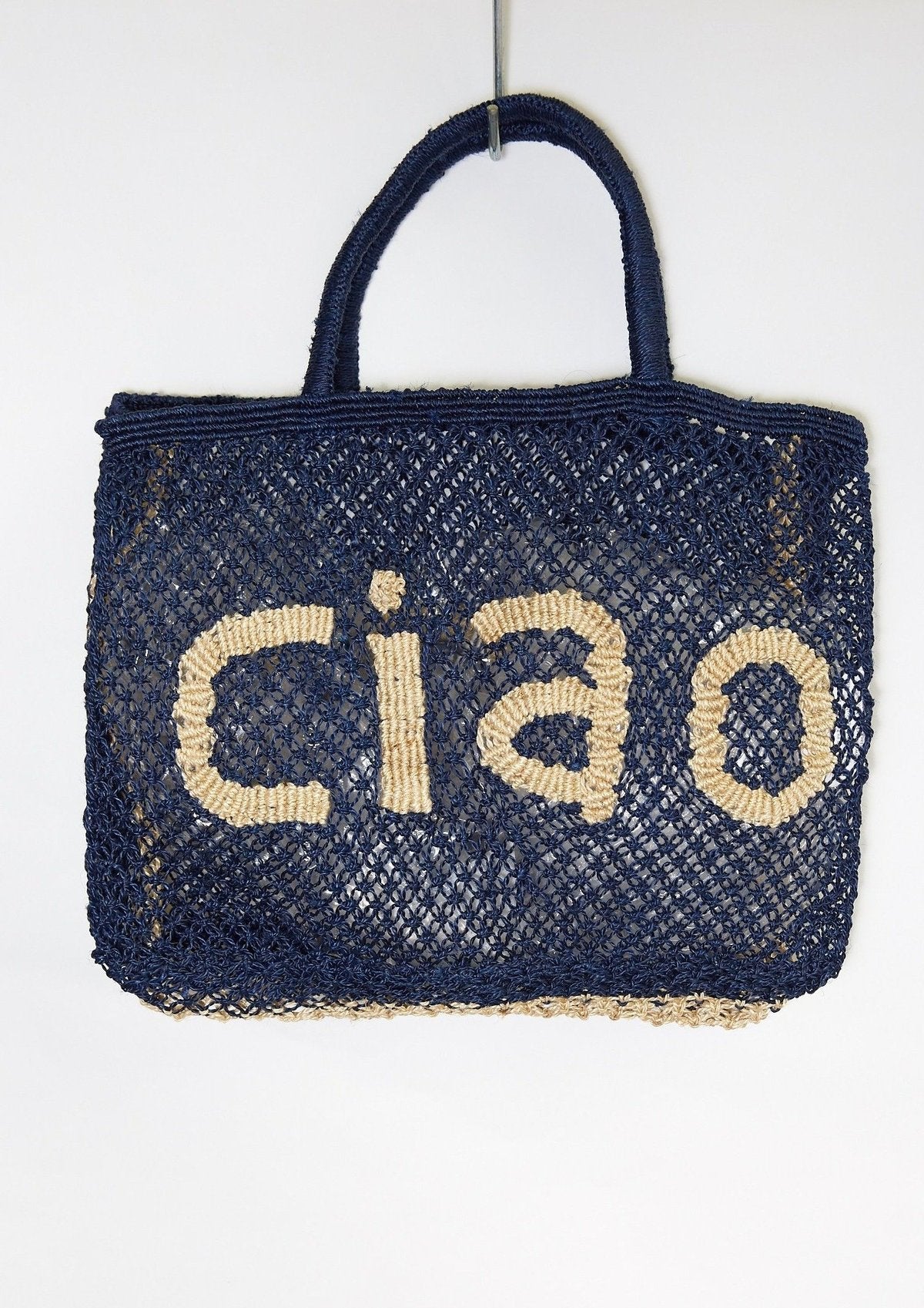 THE JACKSONS CIAO JUTE BAG INDIGO NATURAL
