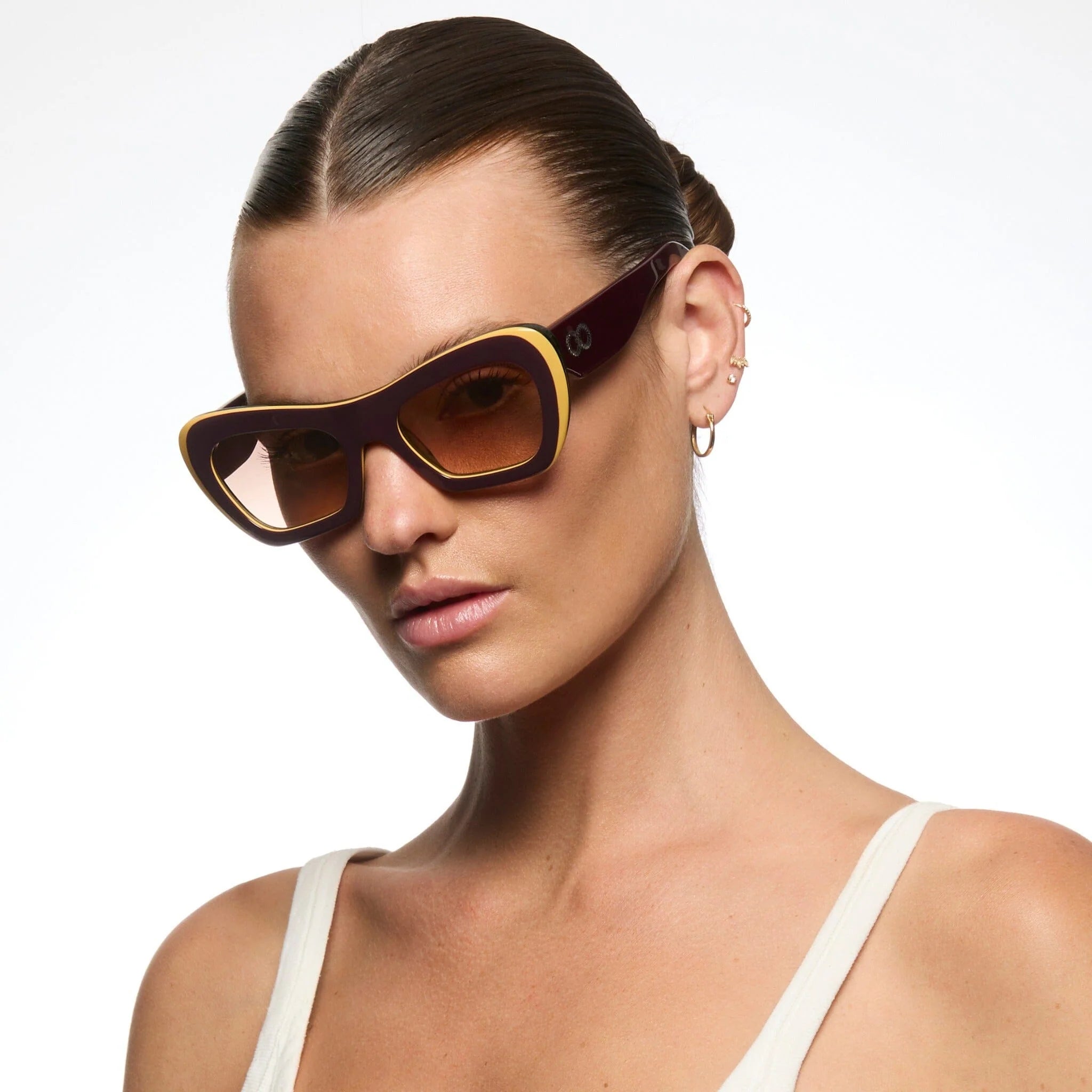 CHILDE - FARFALLE BIO ACETATE BURGUNDY TRANS GREEN/ROSE BIO LENS