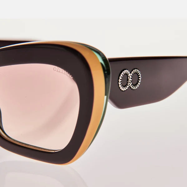 CHILDE - FARFALLE BIO ACETATE BURGUNDY TRANS GREEN/ROSE BIO LENS