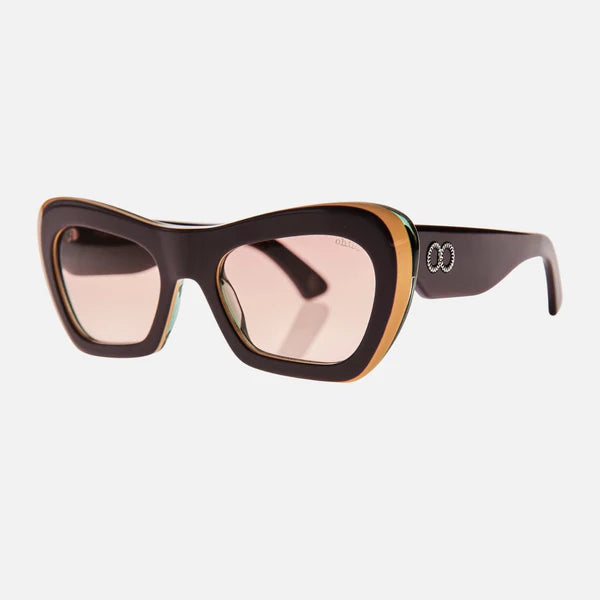 CHILDE - FARFALLE BIO ACETATE BURGUNDY TRANS GREEN/ROSE BIO LENS