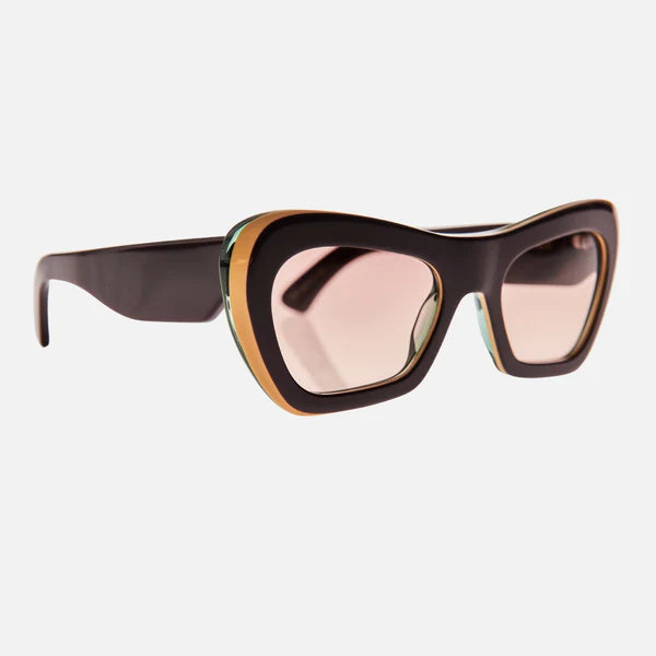 CHILDE - FARFALLE BIO ACETATE BURGUNDY TRANS GREEN/ROSE BIO LENS