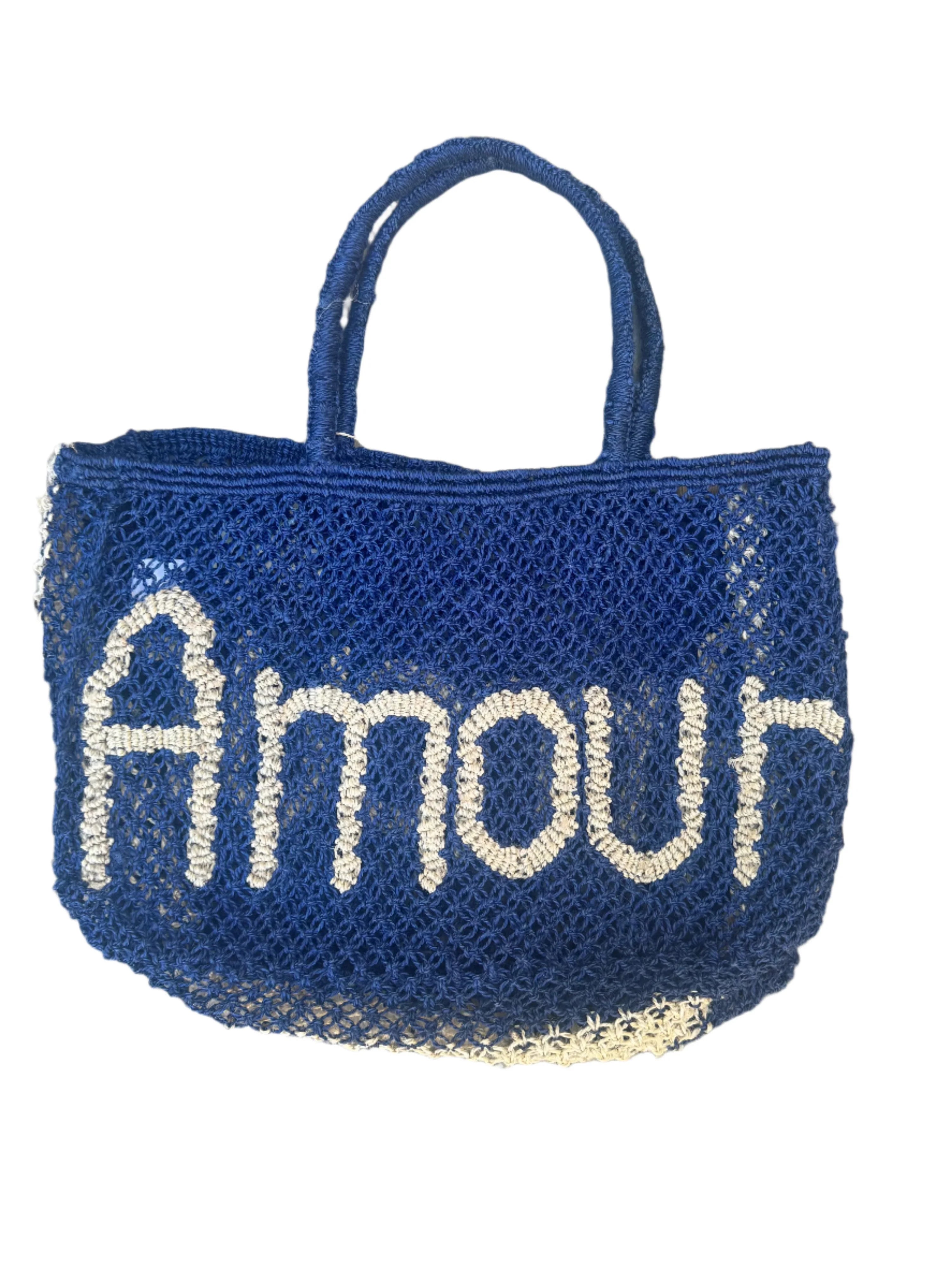 THE JACKSONS AMOUR JUTE BAG INDIGO NATURAL