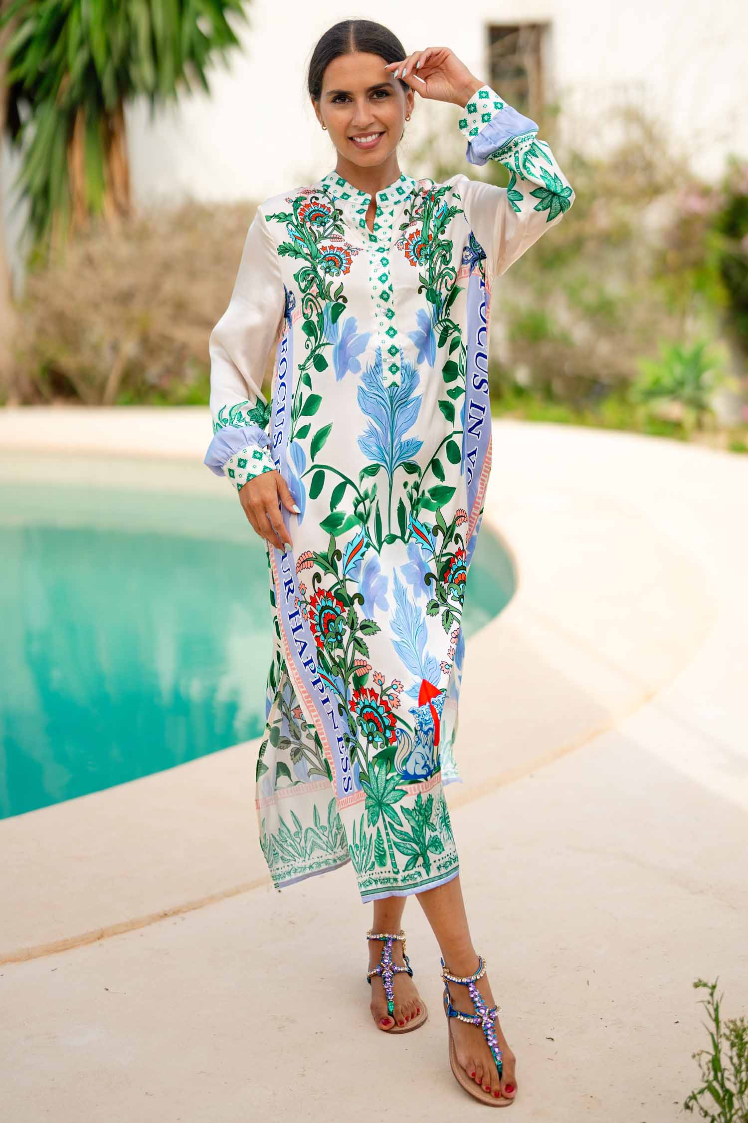 MISS GOODLIFE MIDI DRESS GREEN GARDEN