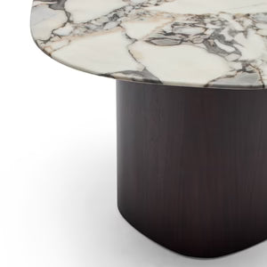 HORGANS LOLA SIDE TABLE WALNUT TEMPEST MARBLE