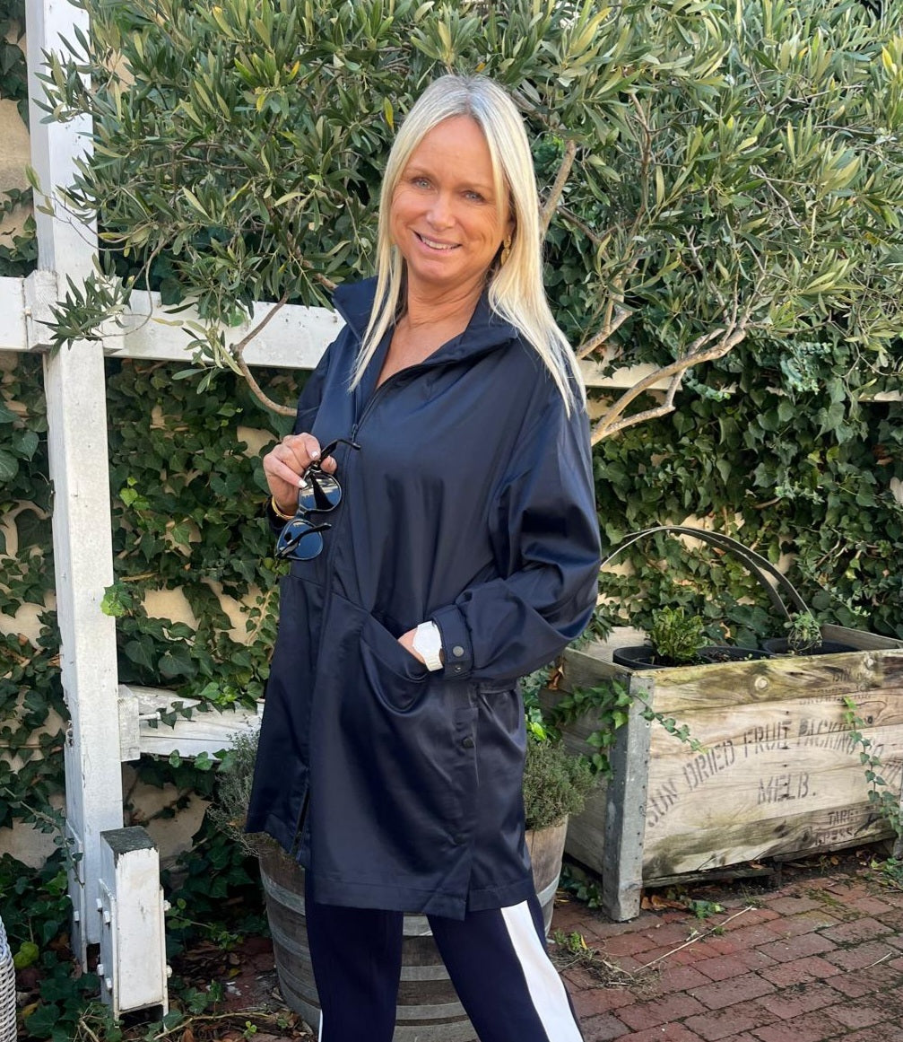 RAW by RAW LORETTA LONGLINE WINDBREAKER - BRITISH NAVY