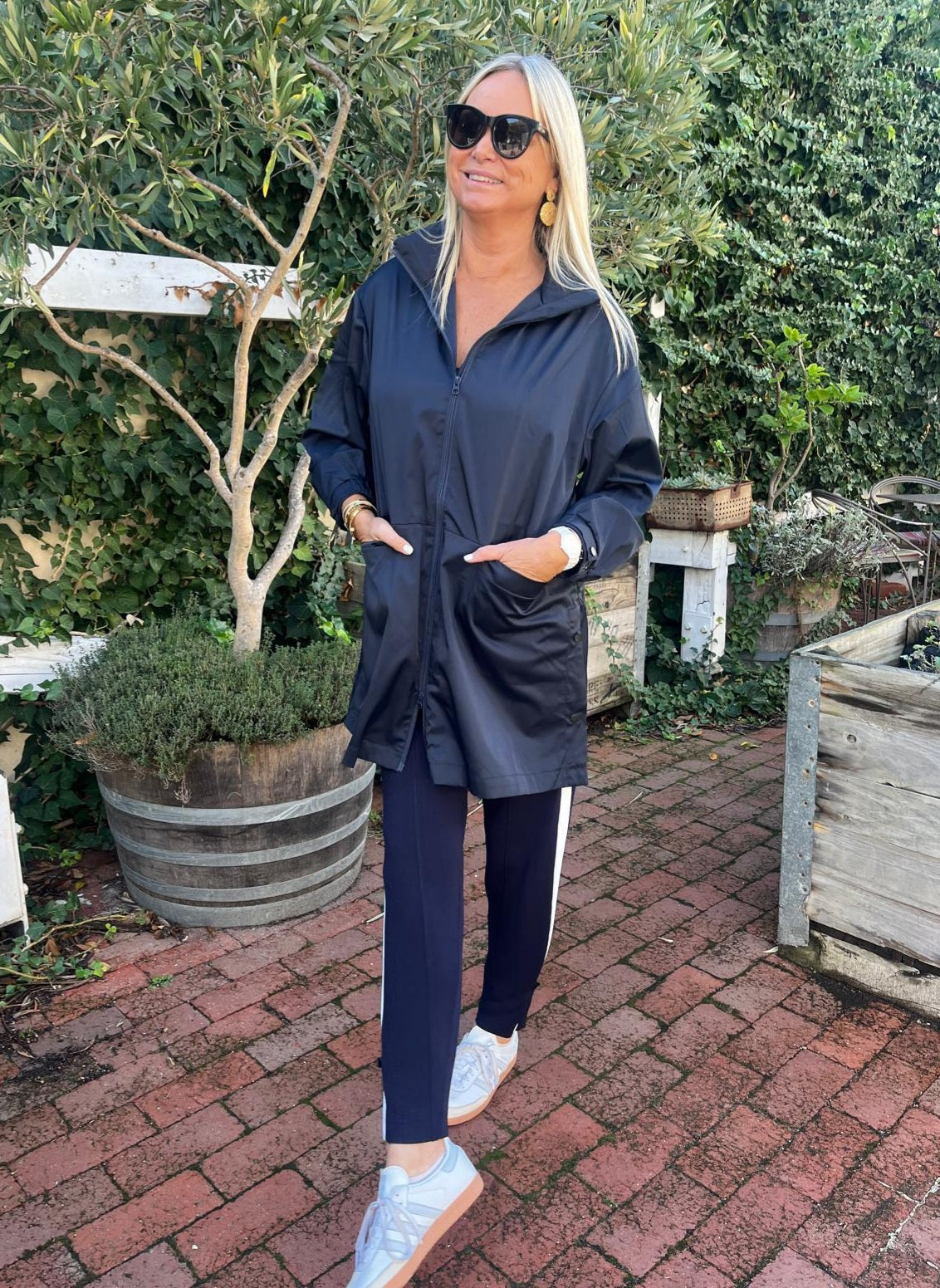 RAW by RAW LORETTA LONGLINE WINDBREAKER - BRITISH NAVY