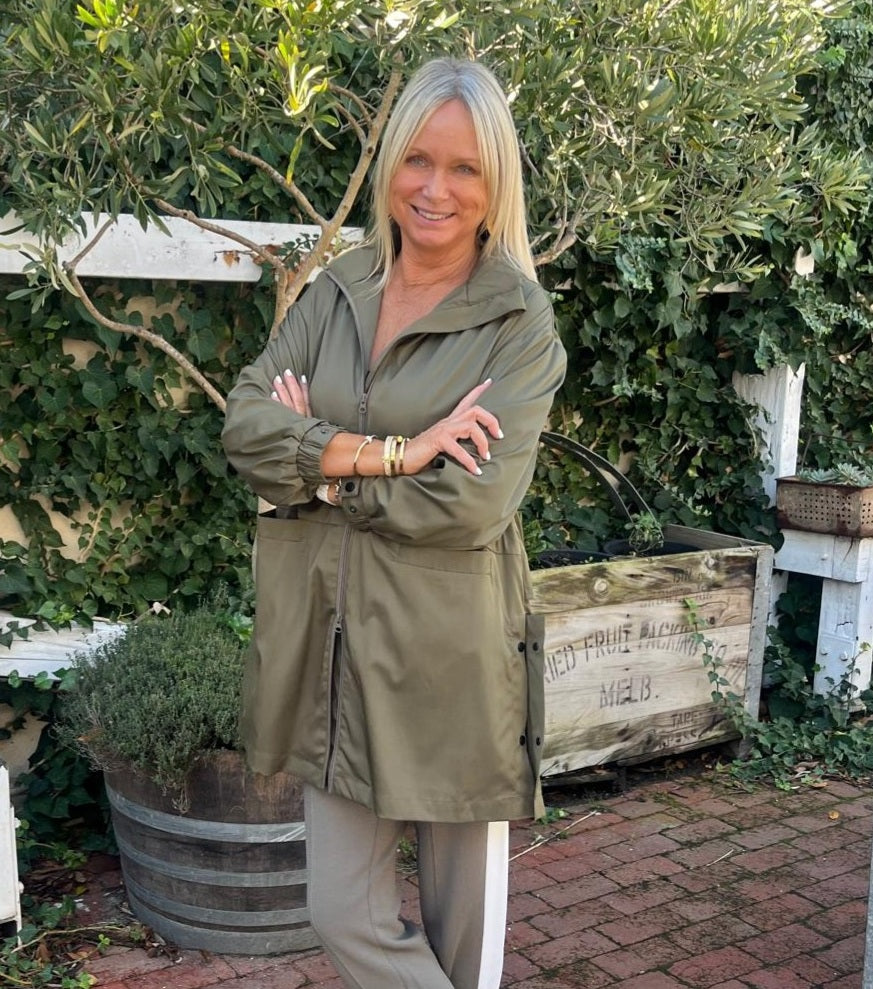 RAW by RAW LORETTA LONGLINE WINDBREAKER - FERN