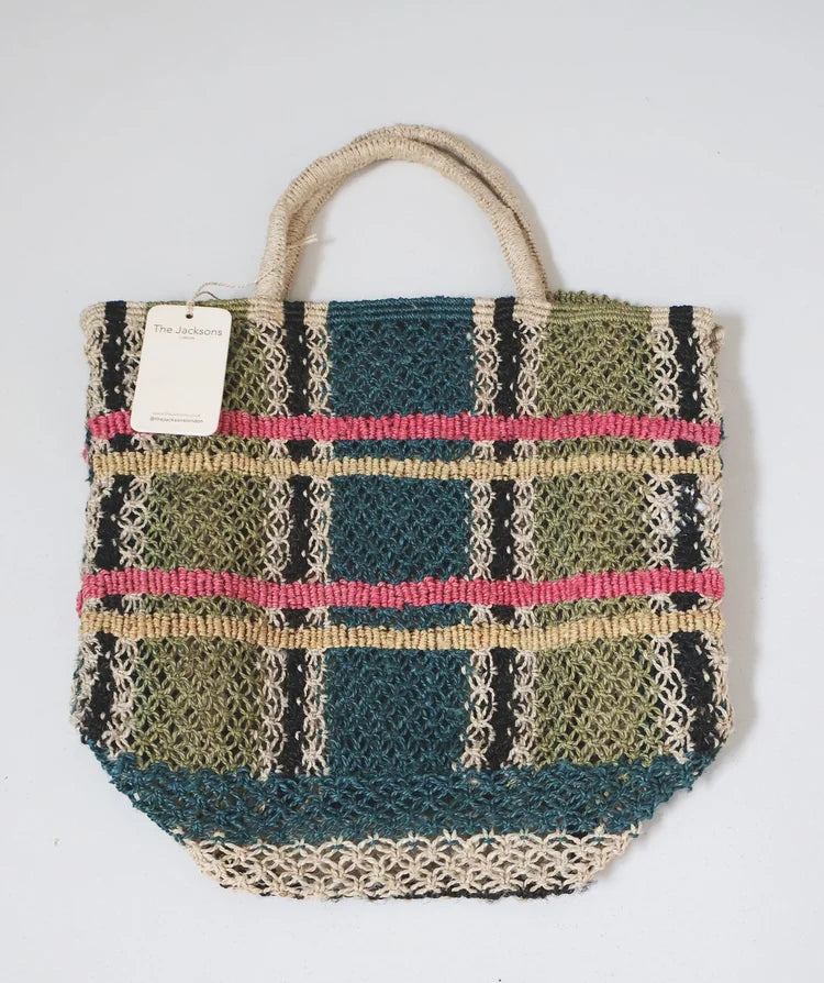 THE JACKSONS TARTAN JUTE BAG FENN