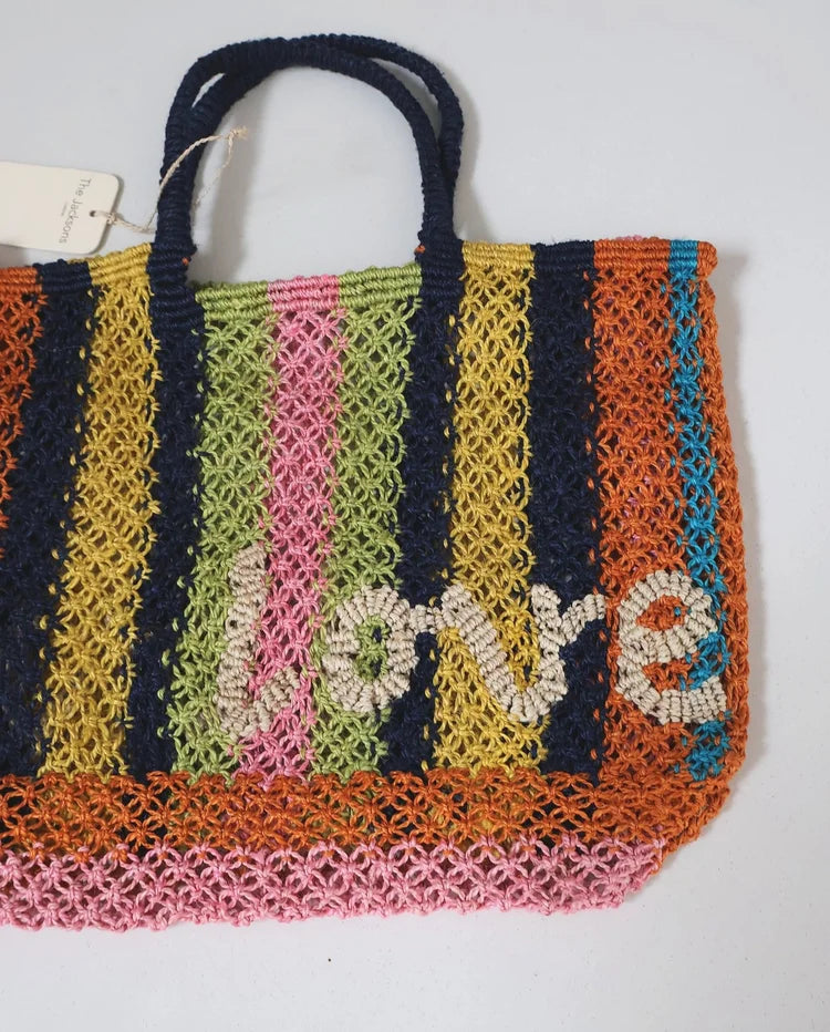 THE JACKSONS LOVE JUTE BAG MULTI NATURAL