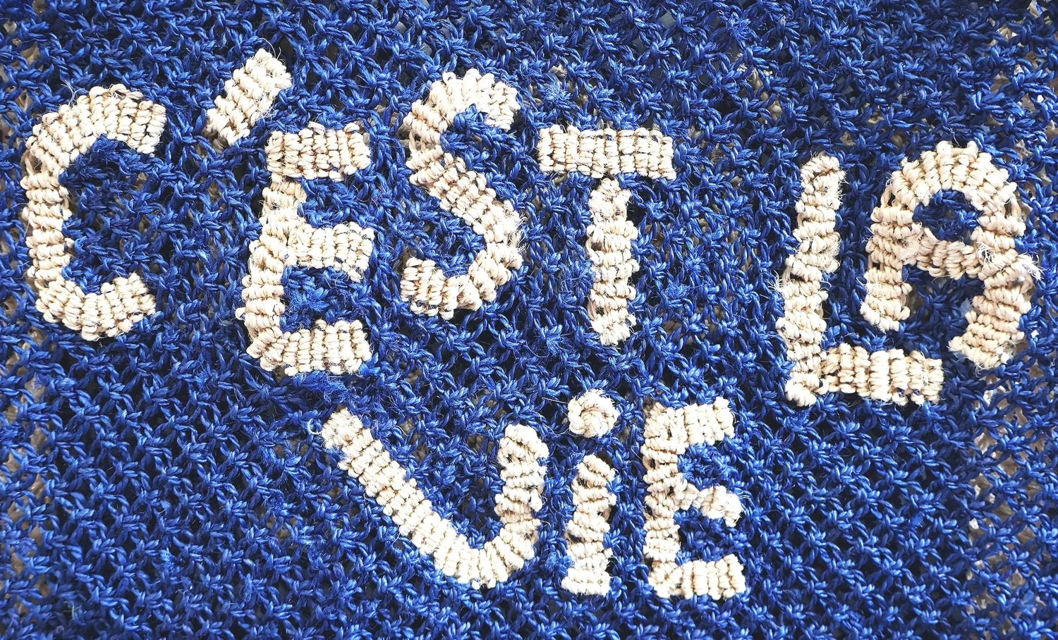 THE JACKSONS C'EST LA VIE JUTE BAG INDIGO NATURAL