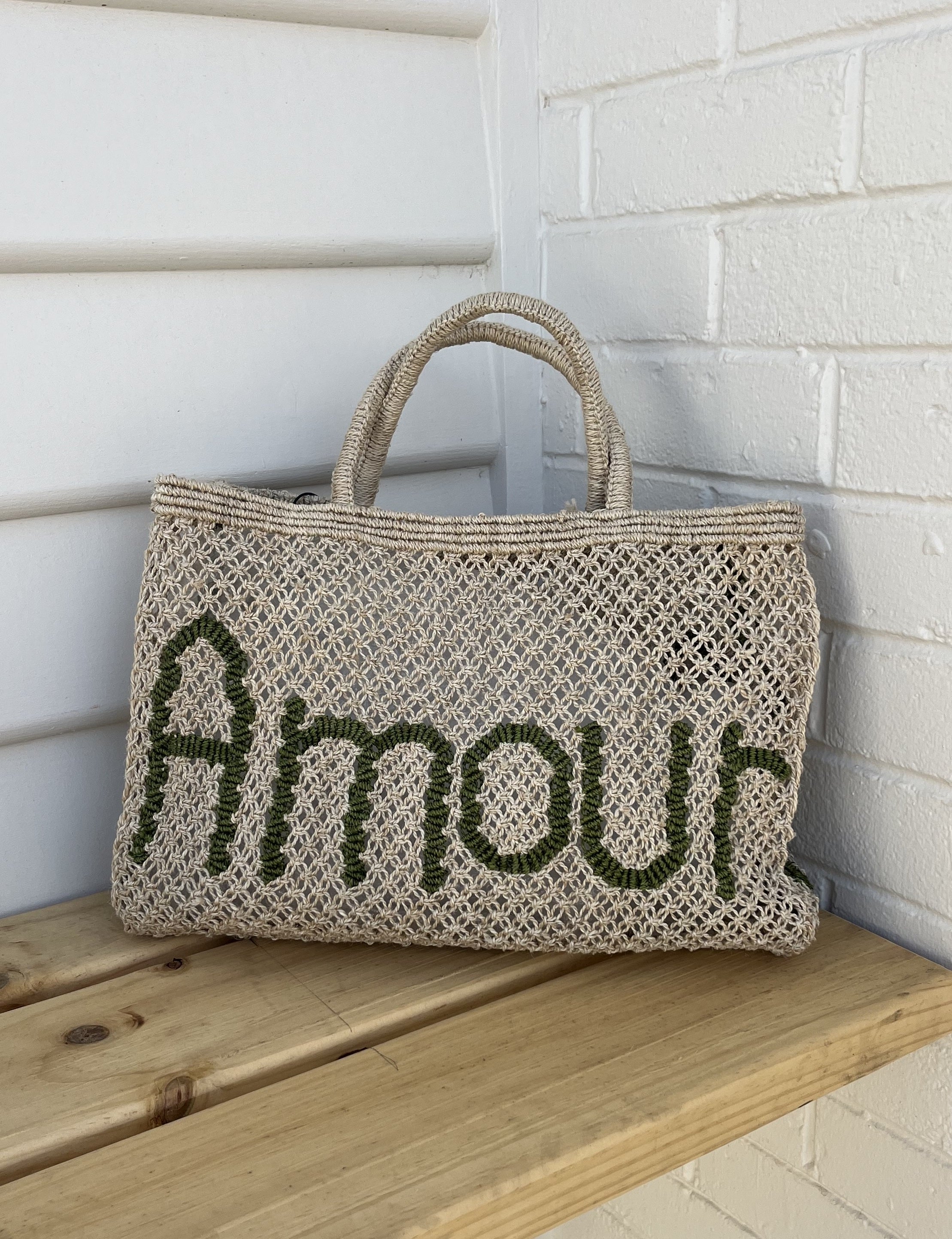THE JACKSONS AMOUR JUTE BAG NATURAL FERN