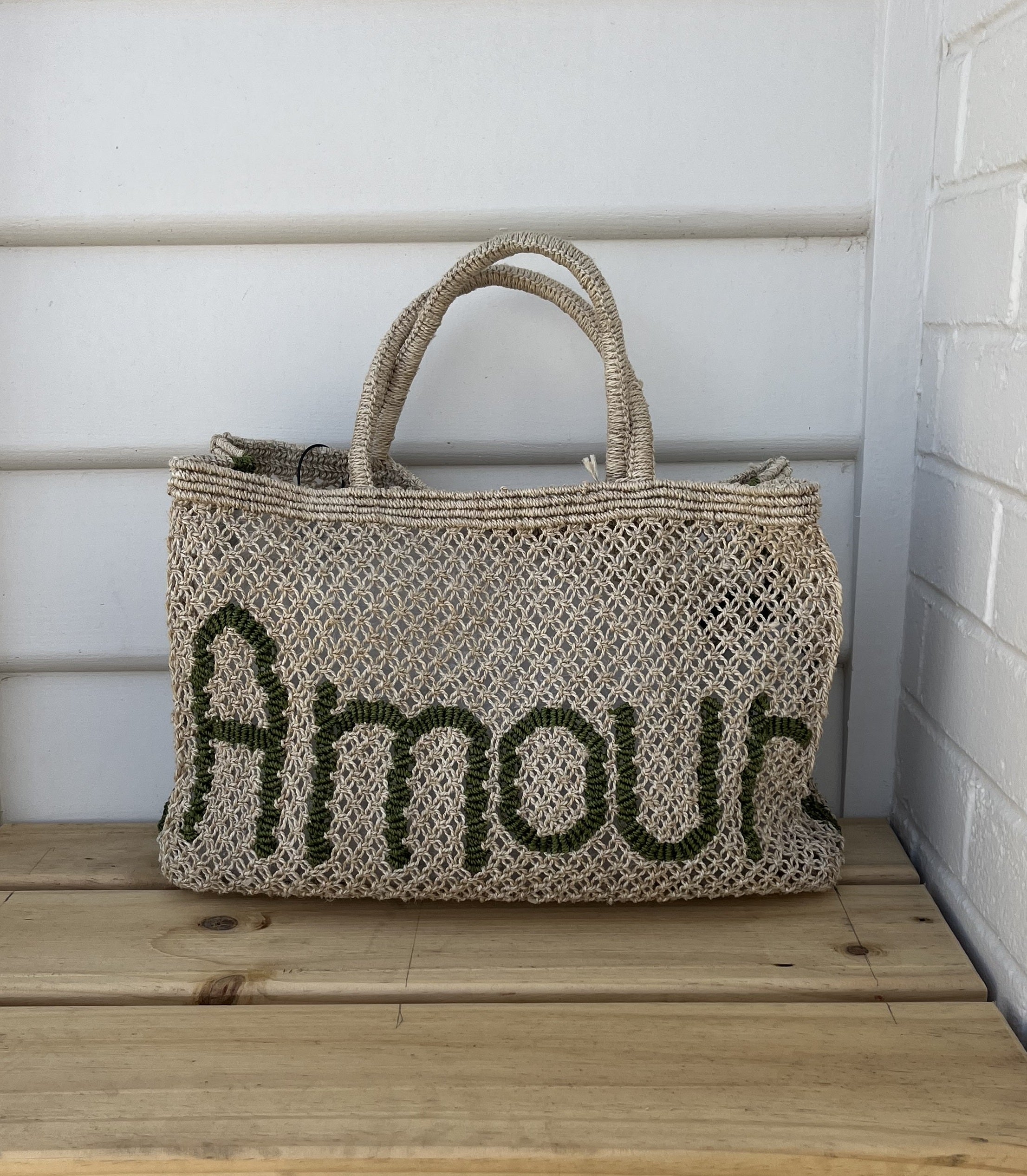 THE JACKSONS AMOUR JUTE BAG NATURAL FERN