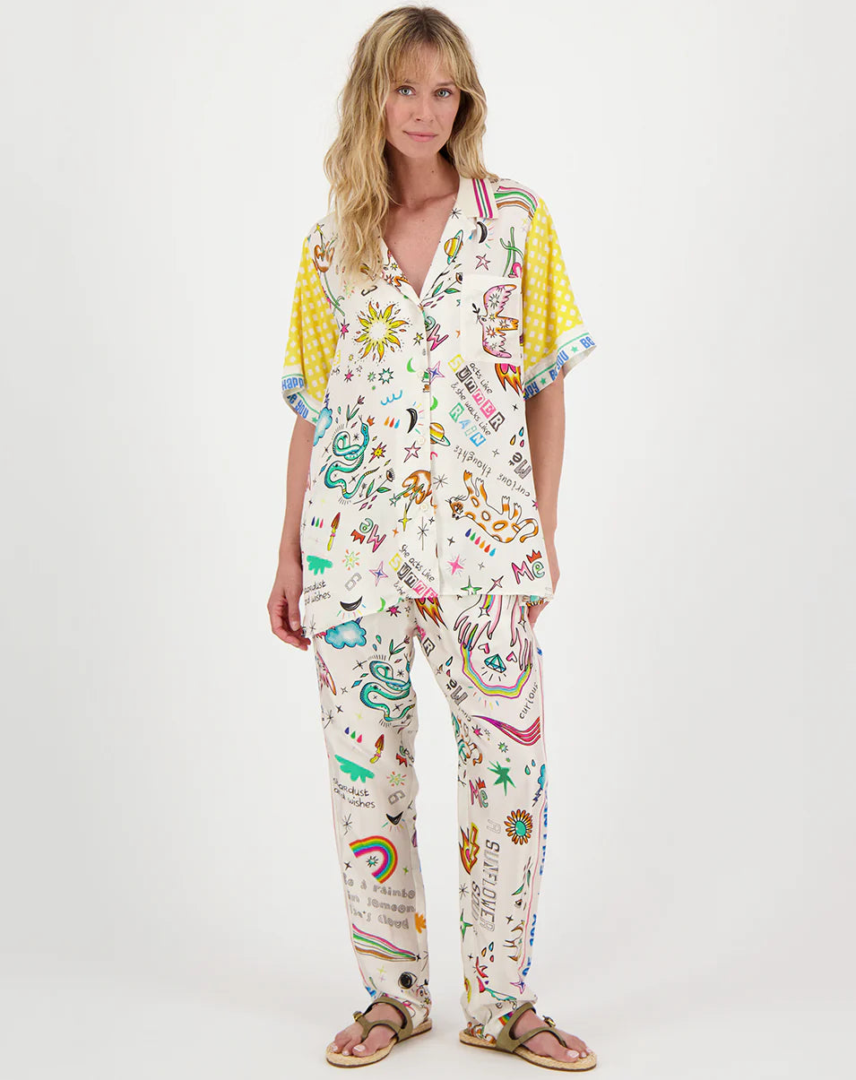 ME369 LILIAN KNIT COLLAR ENLIGHTENMENT SHIRT