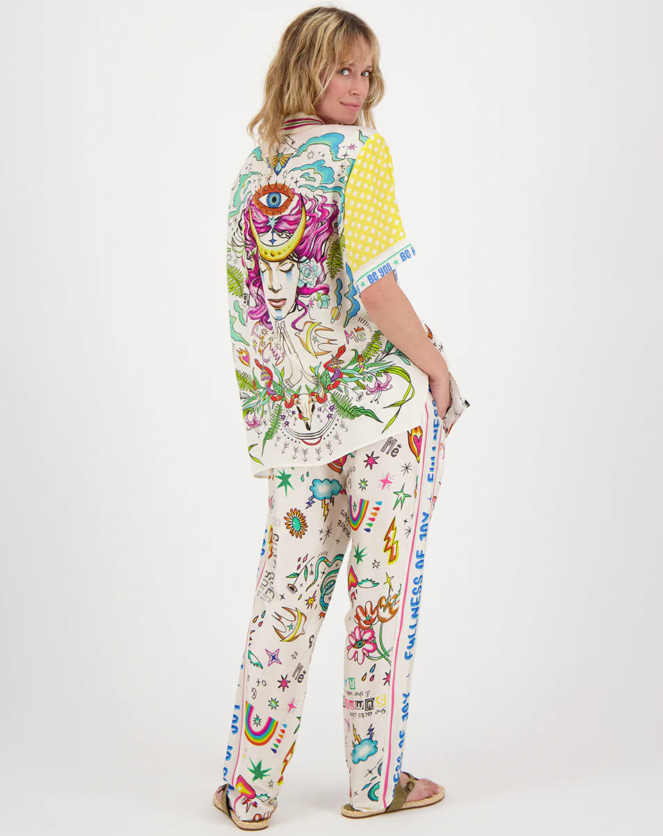 ME369 LILIAN KNIT COLLAR ENLIGHTENMENT SHIRT