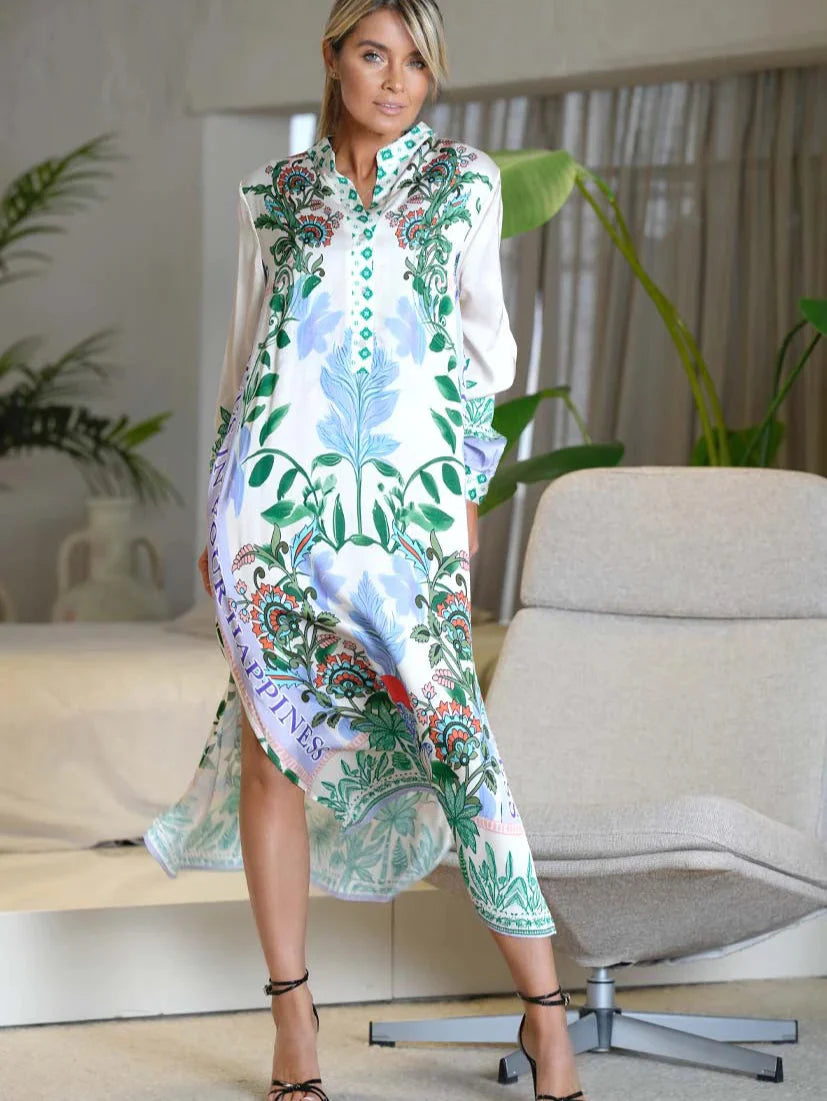 MISS GOODLIFE MIDI DRESS GREEN GARDEN