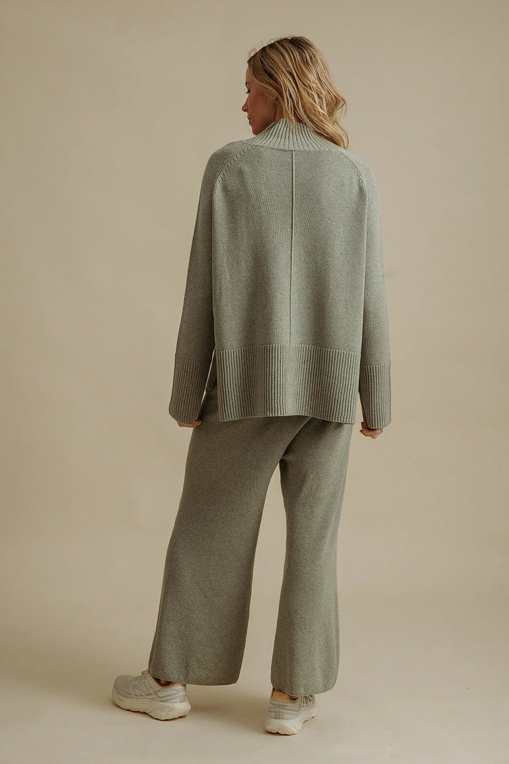 TALAMAYA HARMONY MERINO COTTON MOCK NECK PULLOVER - ACACIA