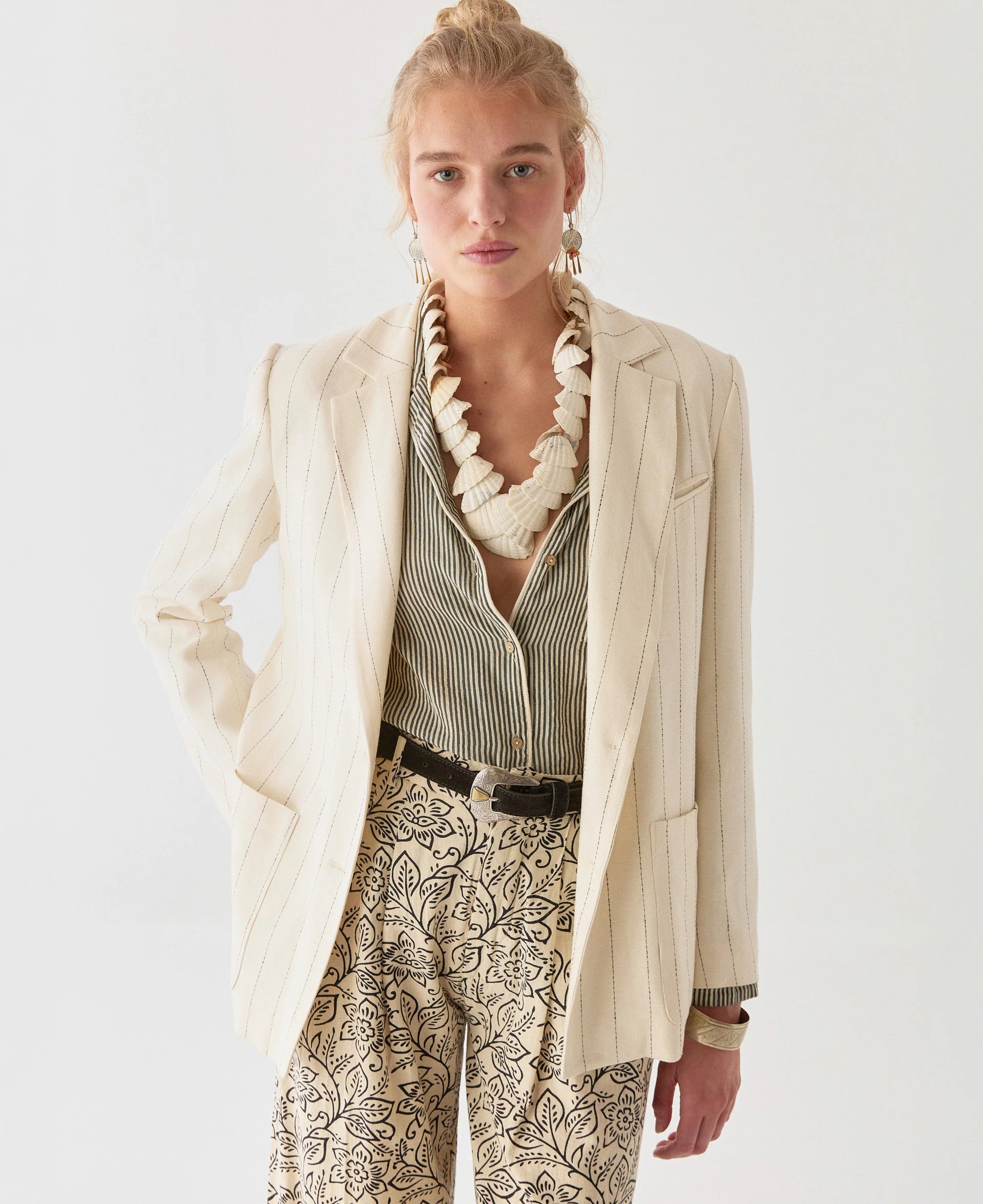 MAISON HOTEL PADDY BLAZER ECRU STRIPE