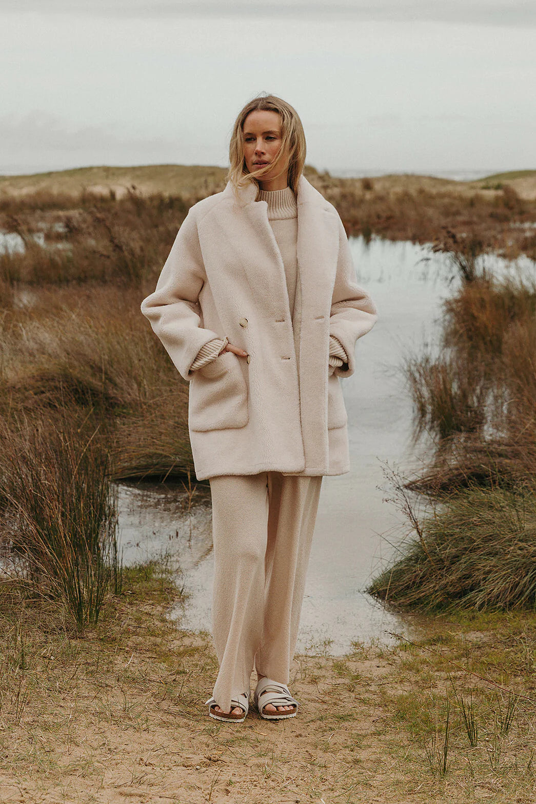 TALAMAYA POLAR FAUX FUR COAT - SNOW