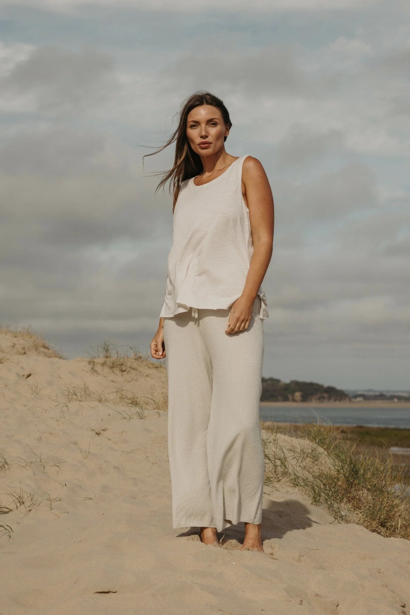 TALAMAYA RETREAT COTTON TWIST PANT SILVER & SALT
