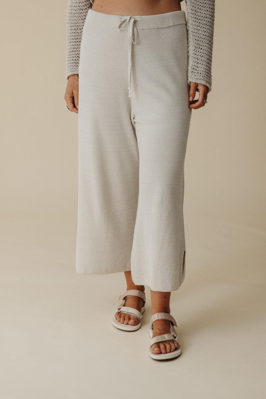 TALAMAYA RETREAT COTTON TWIST PANT SILVER & SALT
