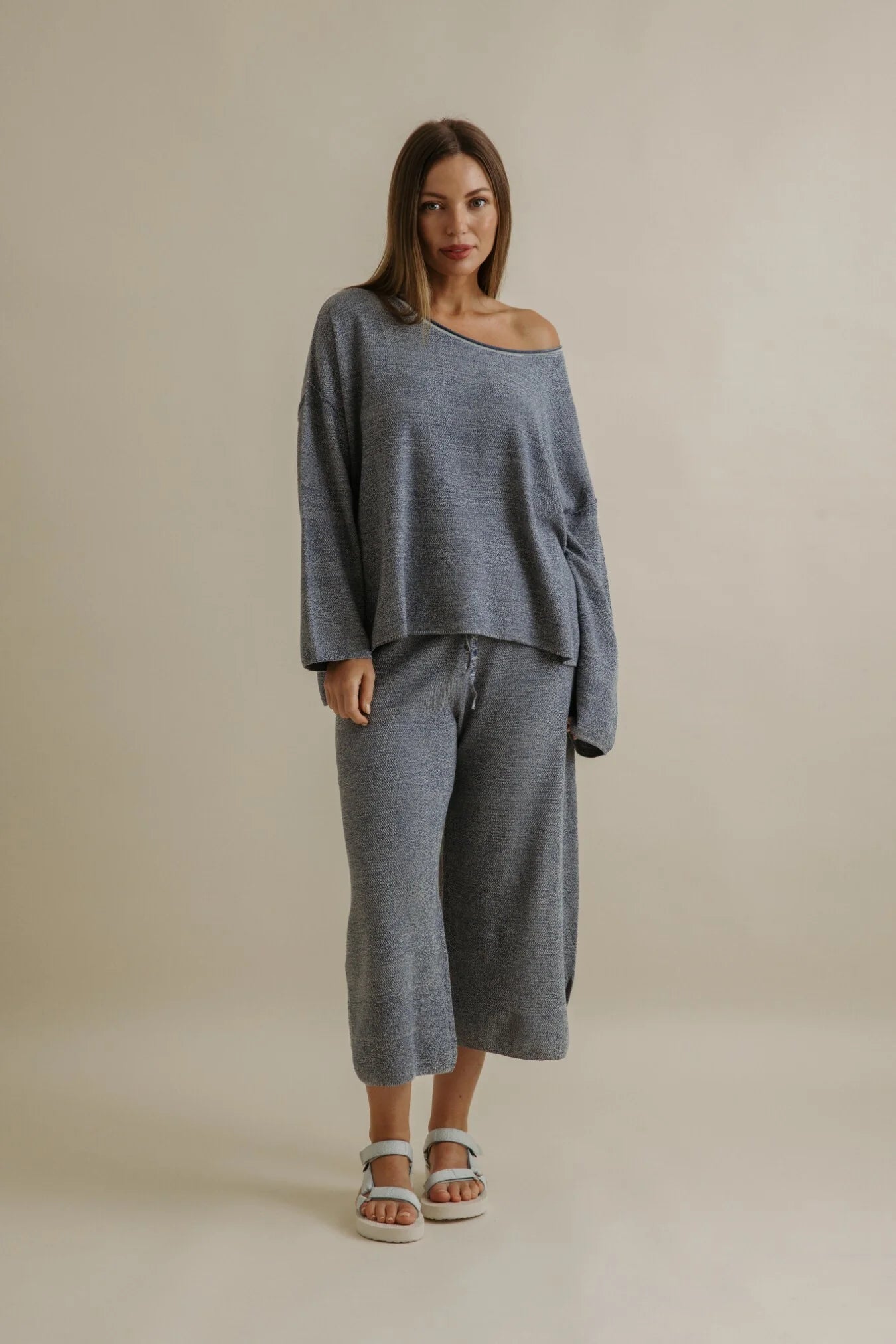 TALAMAYA RETREAT COTTON TWIST PULLOVER - POOL COMBO