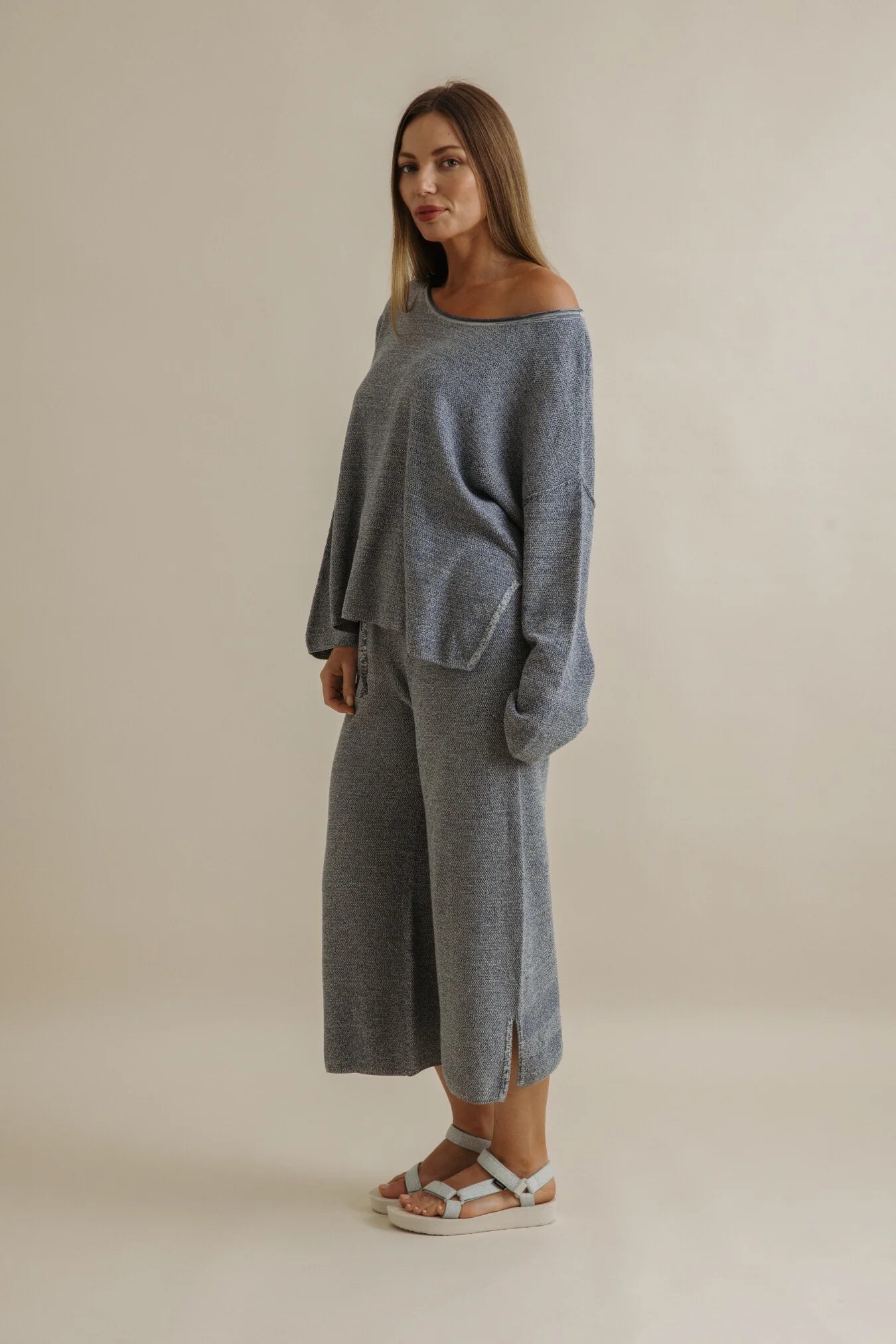 TALAMAYA RETREAT COTTON TWIST PULLOVER - POOL COMBO