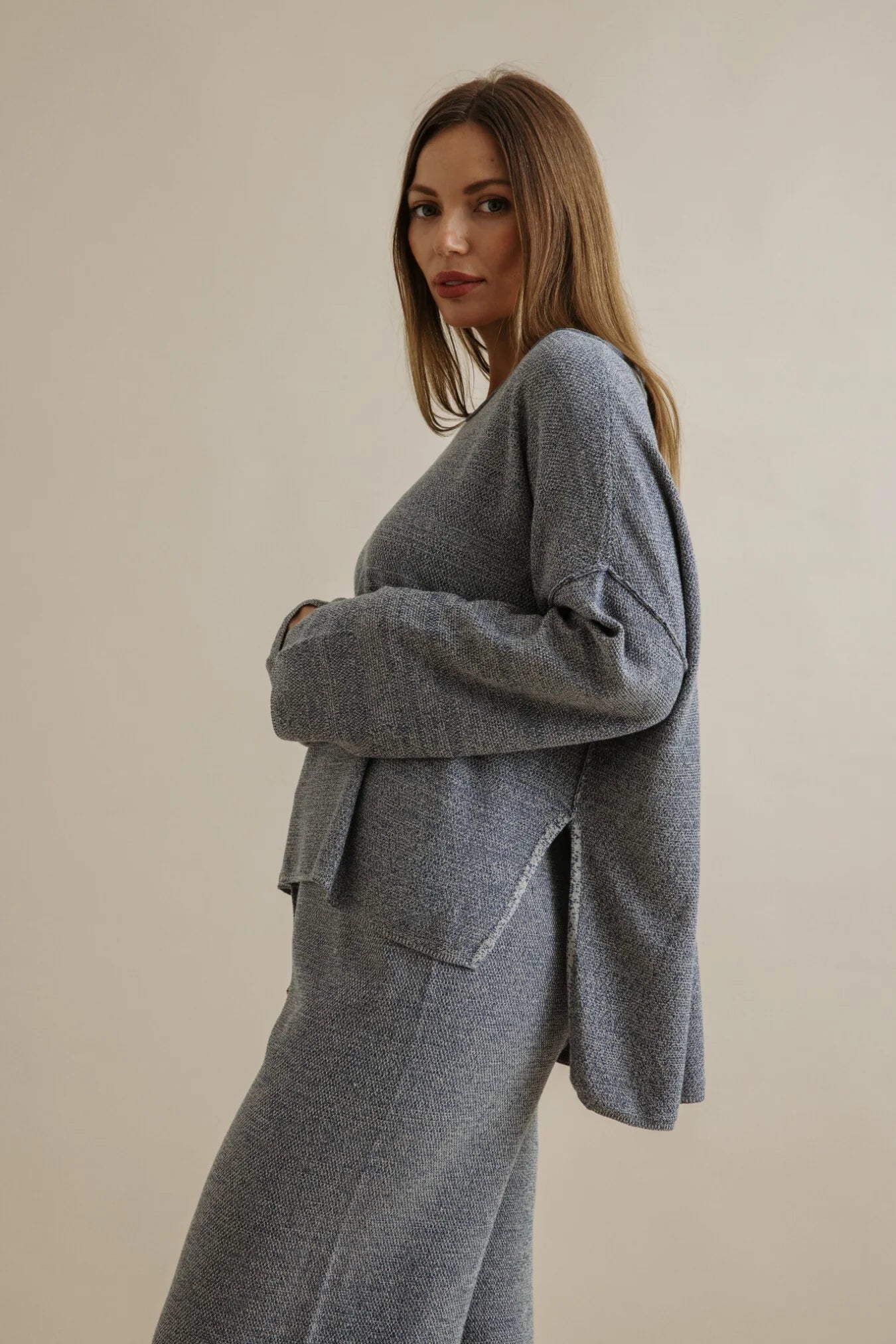 TALAMAYA RETREAT COTTON TWIST PULLOVER - POOL COMBO