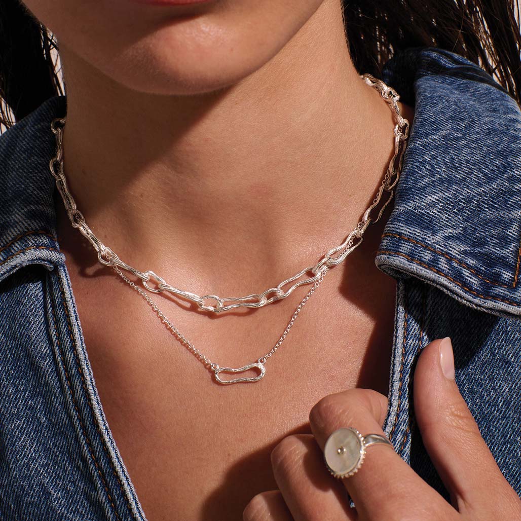 MURKANI ETERNA SINGLE LINK NECKLACE  - STERLING SILVER