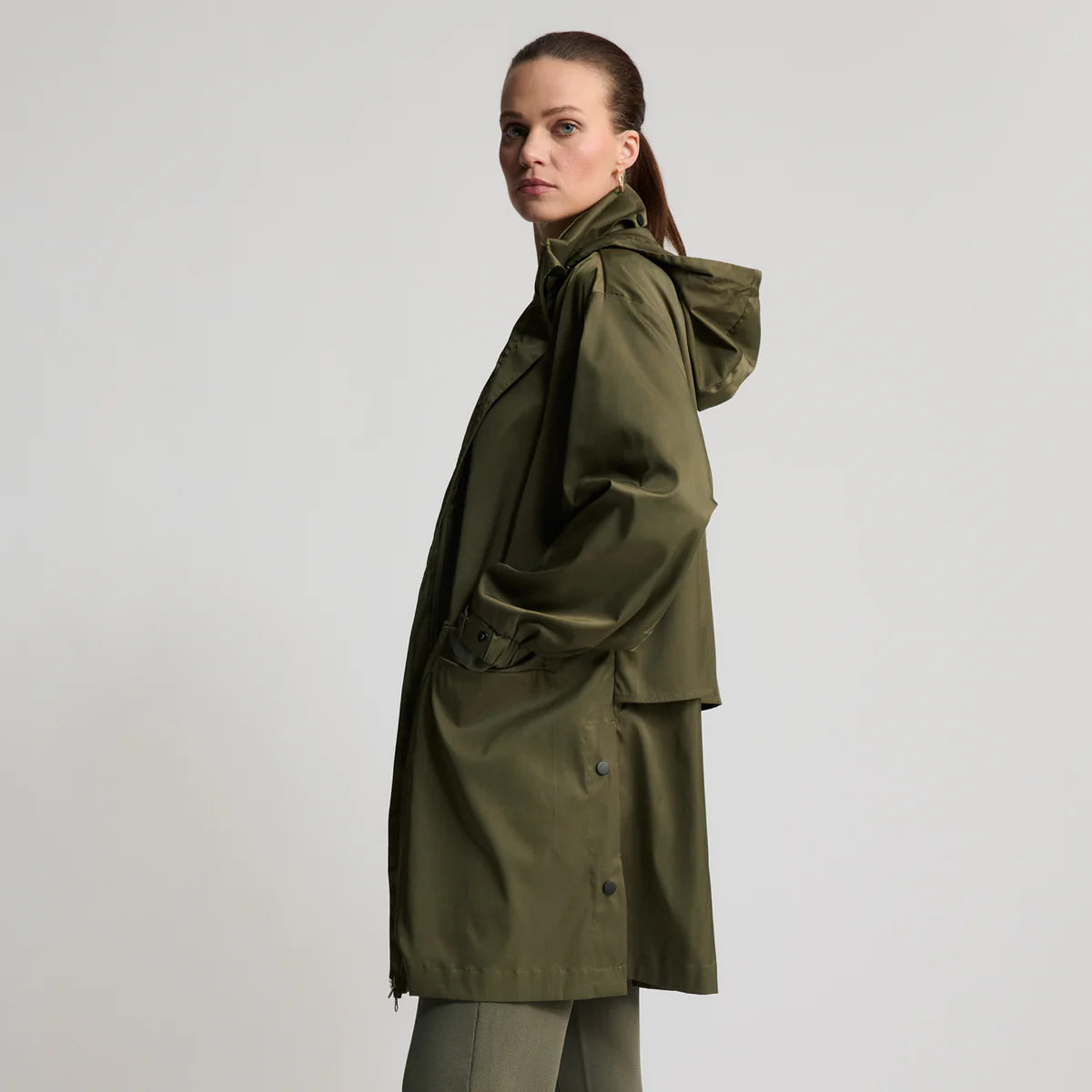 RAW by RAW LORETTA LONGLINE WINDBREAKER - FERN