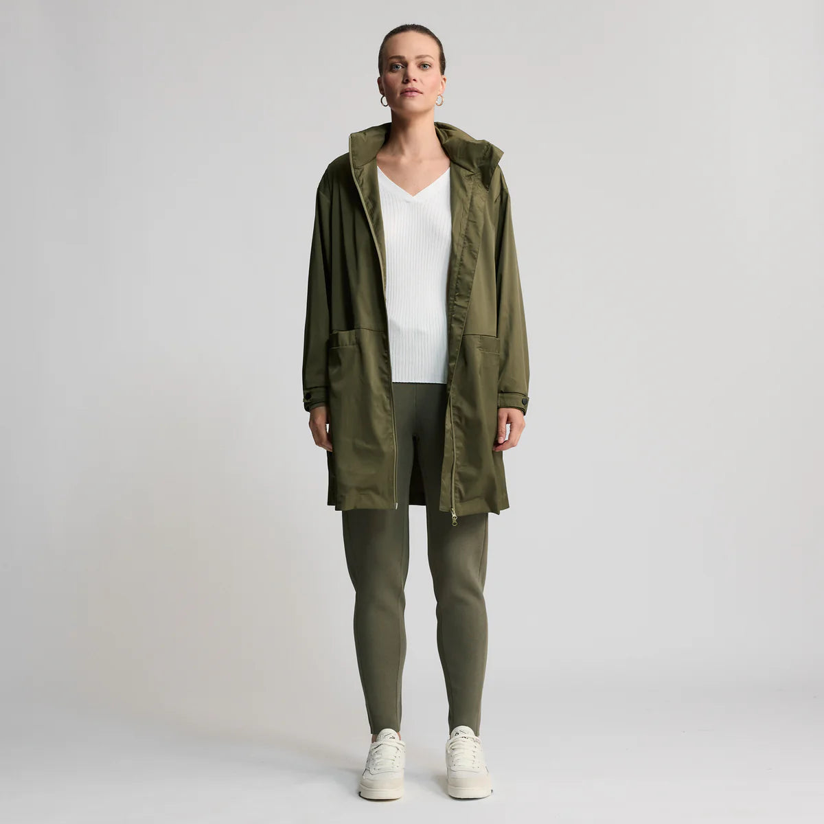 RAW by RAW LORETTA LONGLINE WINDBREAKER - FERN