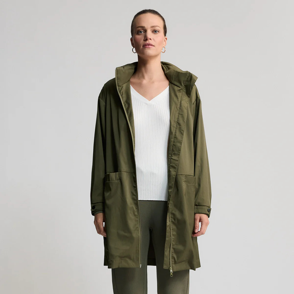 RAW by RAW LORETTA LONGLINE WINDBREAKER - FERN