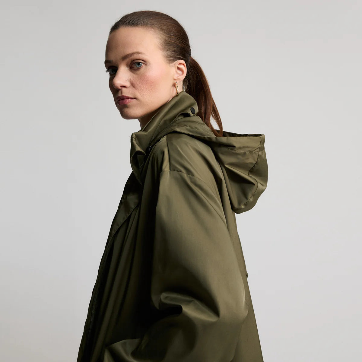 RAW by RAW LORETTA LONGLINE WINDBREAKER - FERN