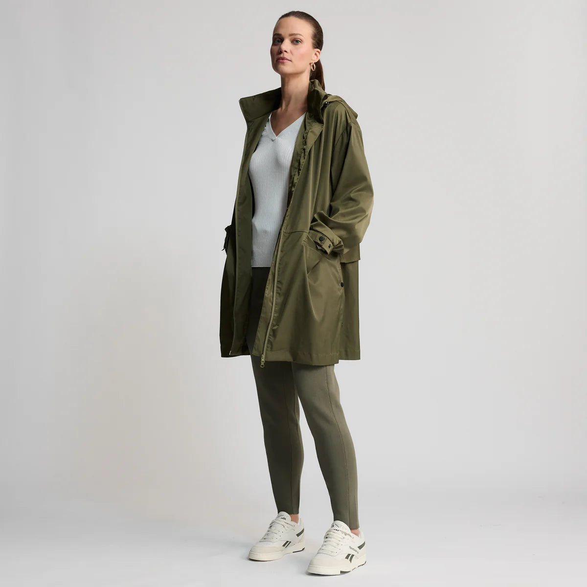 RAW by RAW LORETTA LONGLINE WINDBREAKER - FERN