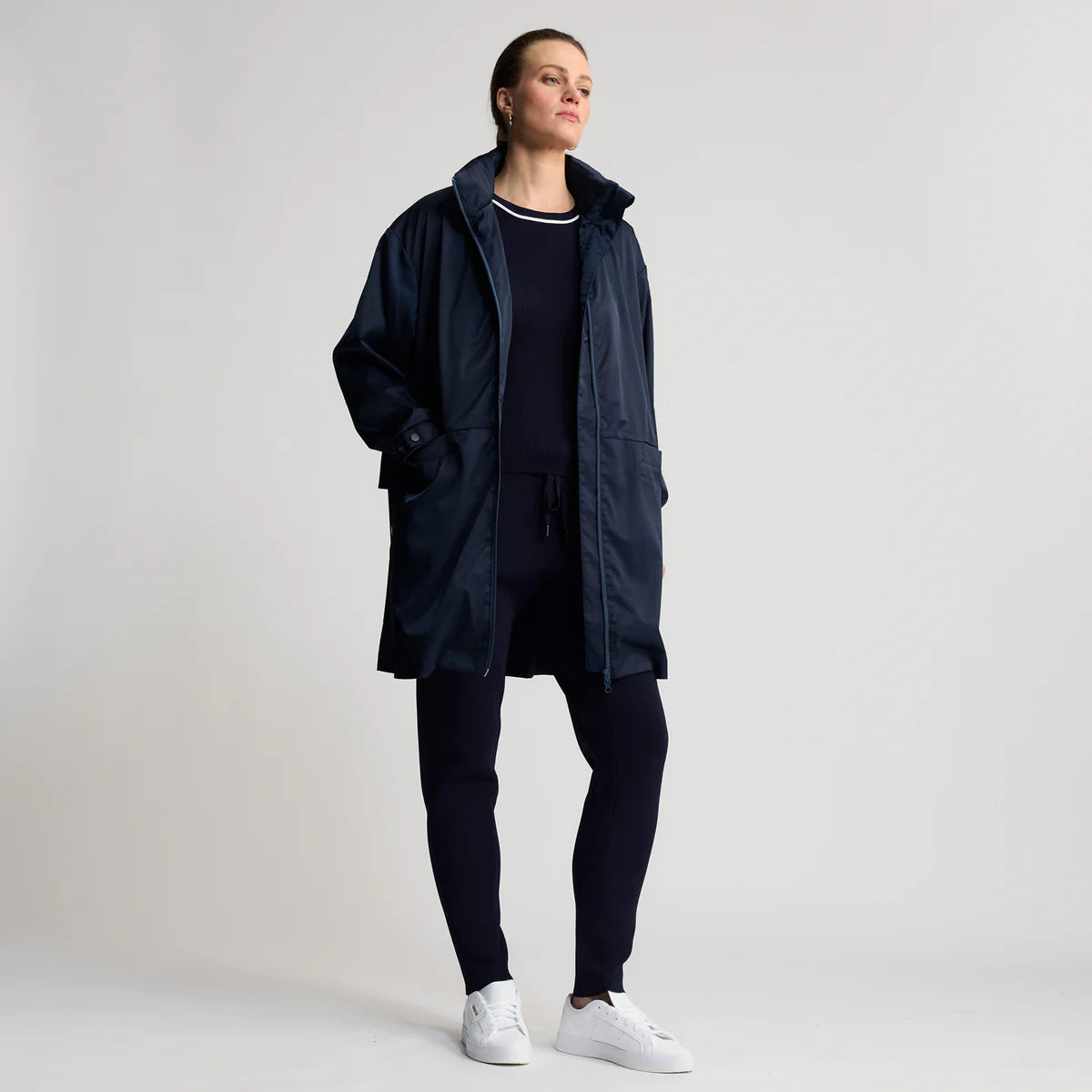 RAW by RAW LORETTA LONGLINE WINDBREAKER - BRITISH NAVY