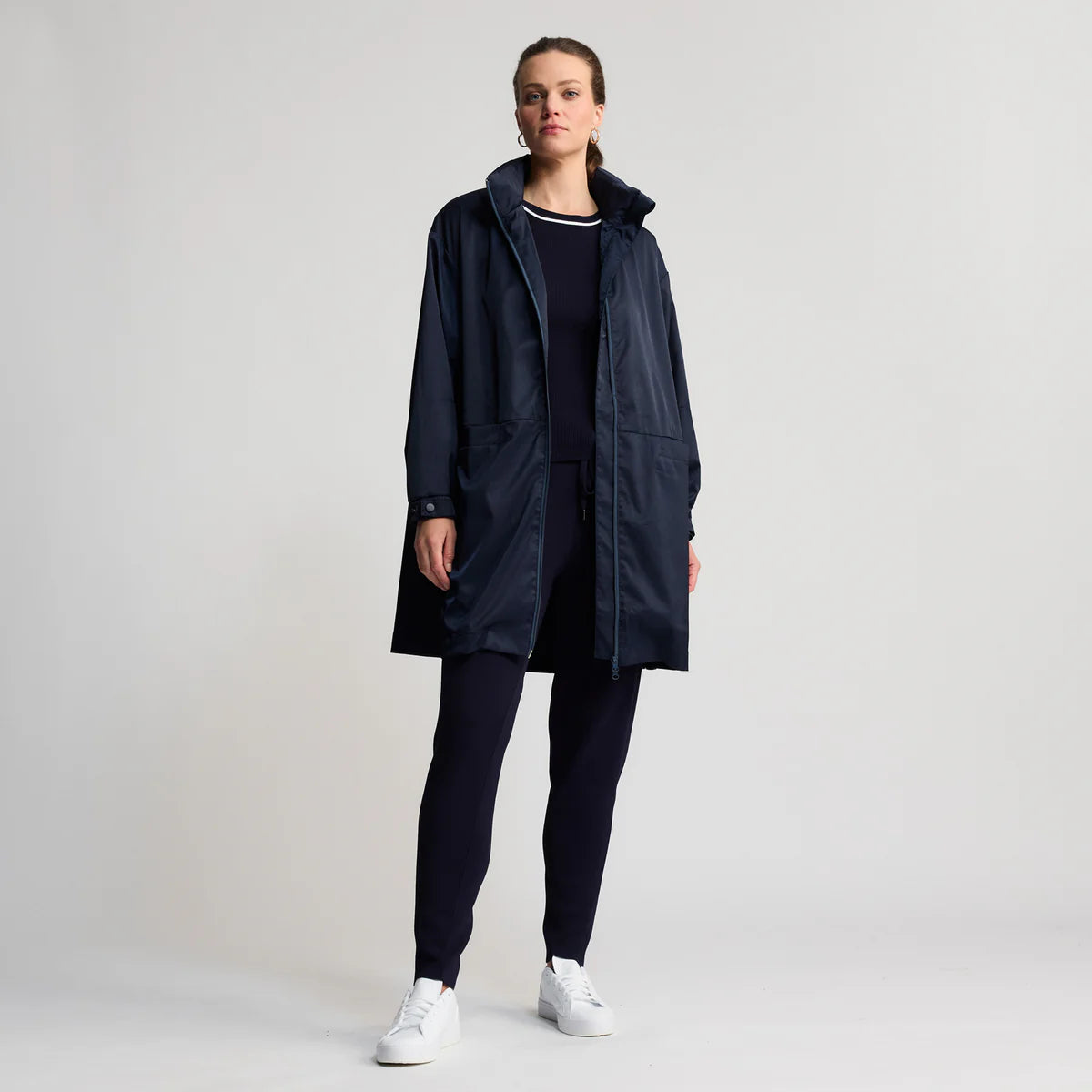RAW by RAW LORETTA LONGLINE WINDBREAKER - BRITISH NAVY