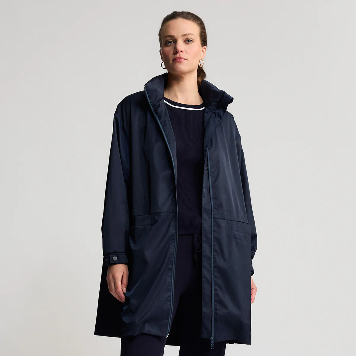 RAW by RAW LORETTA LONGLINE WINDBREAKER - BRITISH NAVY