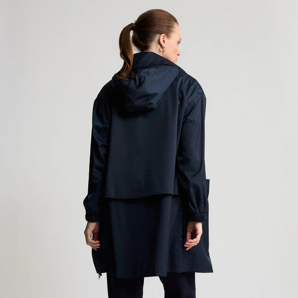 RAW by RAW LORETTA LONGLINE WINDBREAKER - BRITISH NAVY