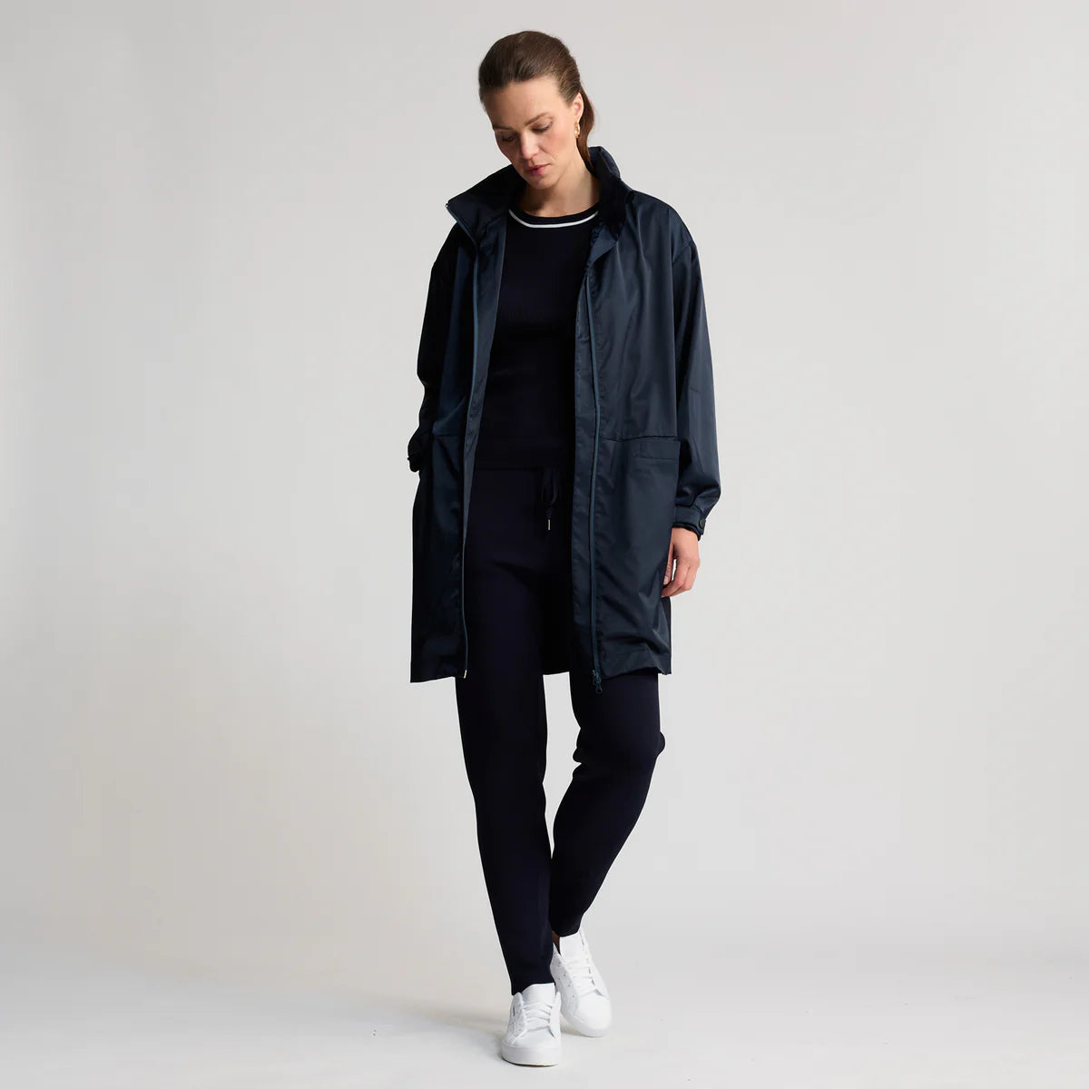 RAW by RAW LORETTA LONGLINE WINDBREAKER - BRITISH NAVY