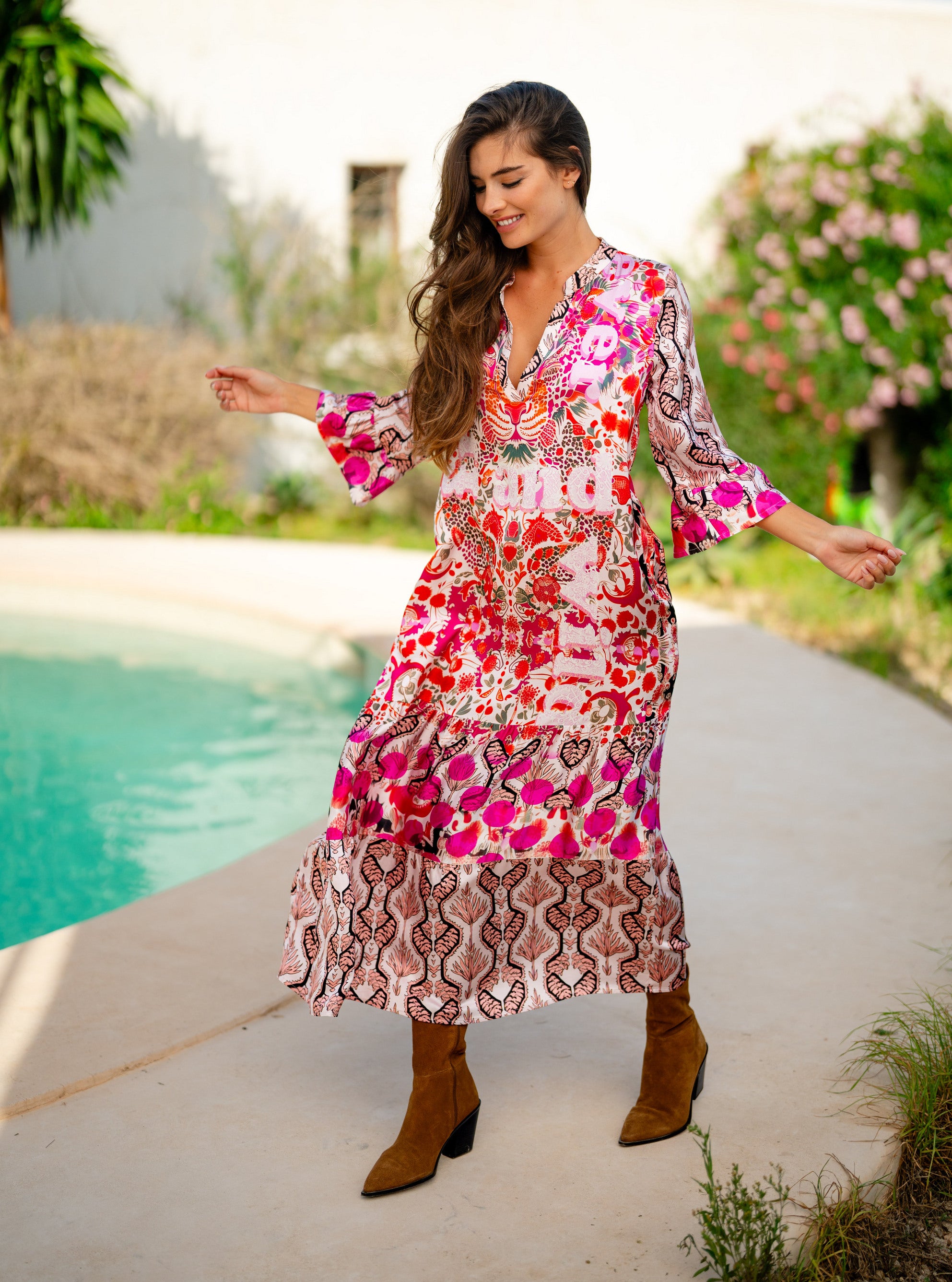 MISS GOODLIFE MIDI DRESS WILD AND FREE