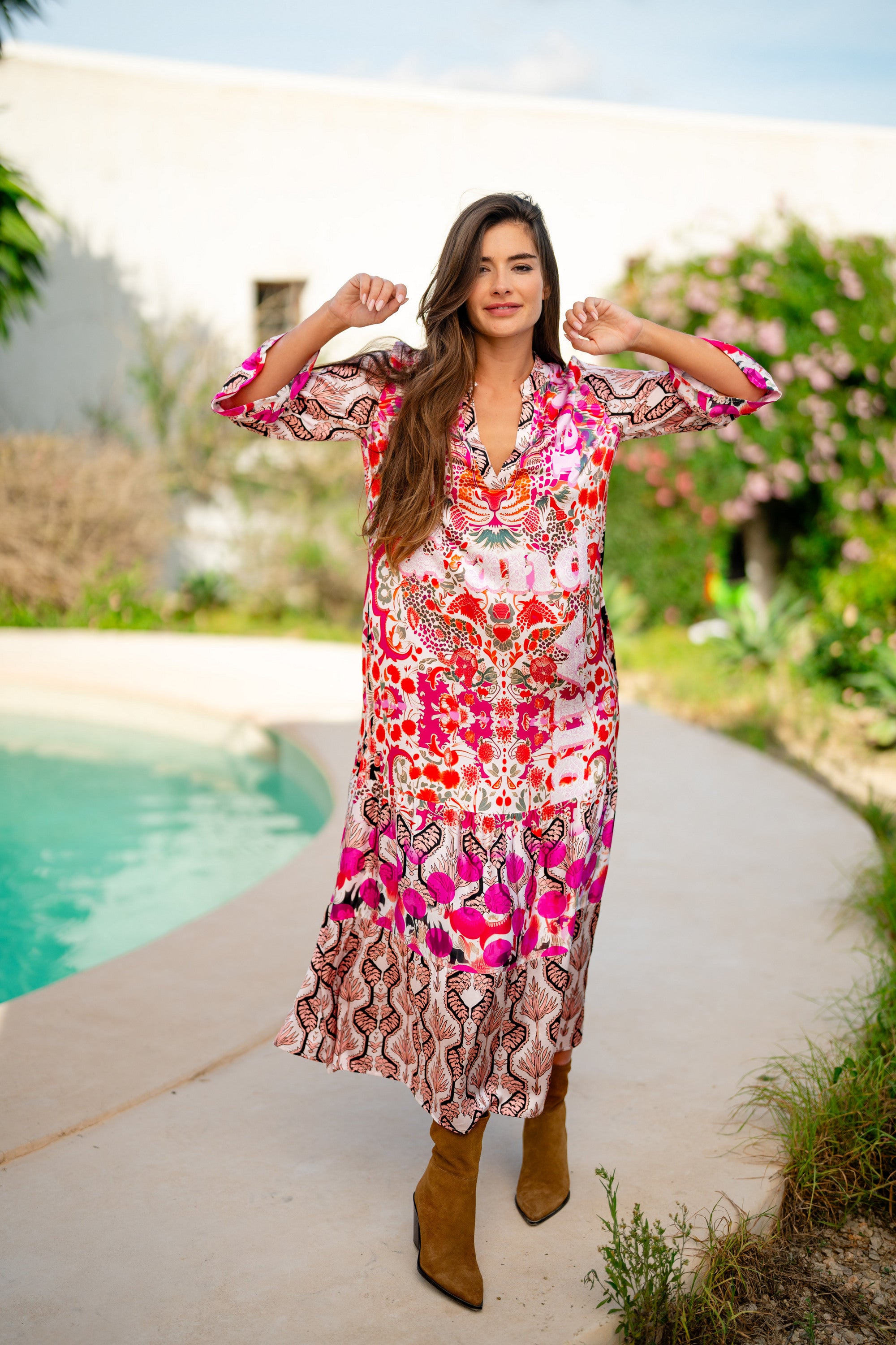 MISS GOODLIFE MIDI DRESS WILD AND FREE