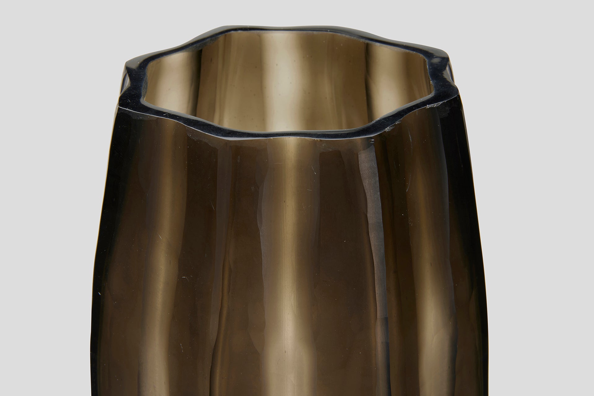 THE FOUNDRY LOTUS VASE TALL SMOKE