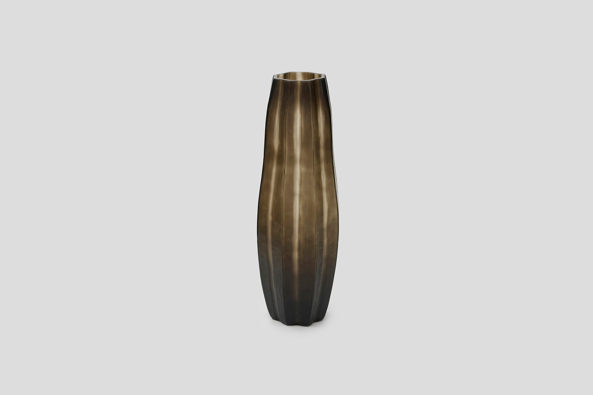 THE FOUNDRY LOTUS VASE TALL SMOKE
