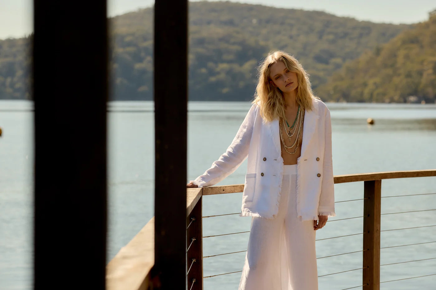 ESTILO EMPORIO FRINGE JACKET WHITE