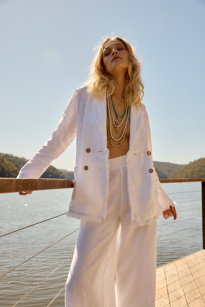 ESTILO EMPORIO FRINGE JACKET WHITE