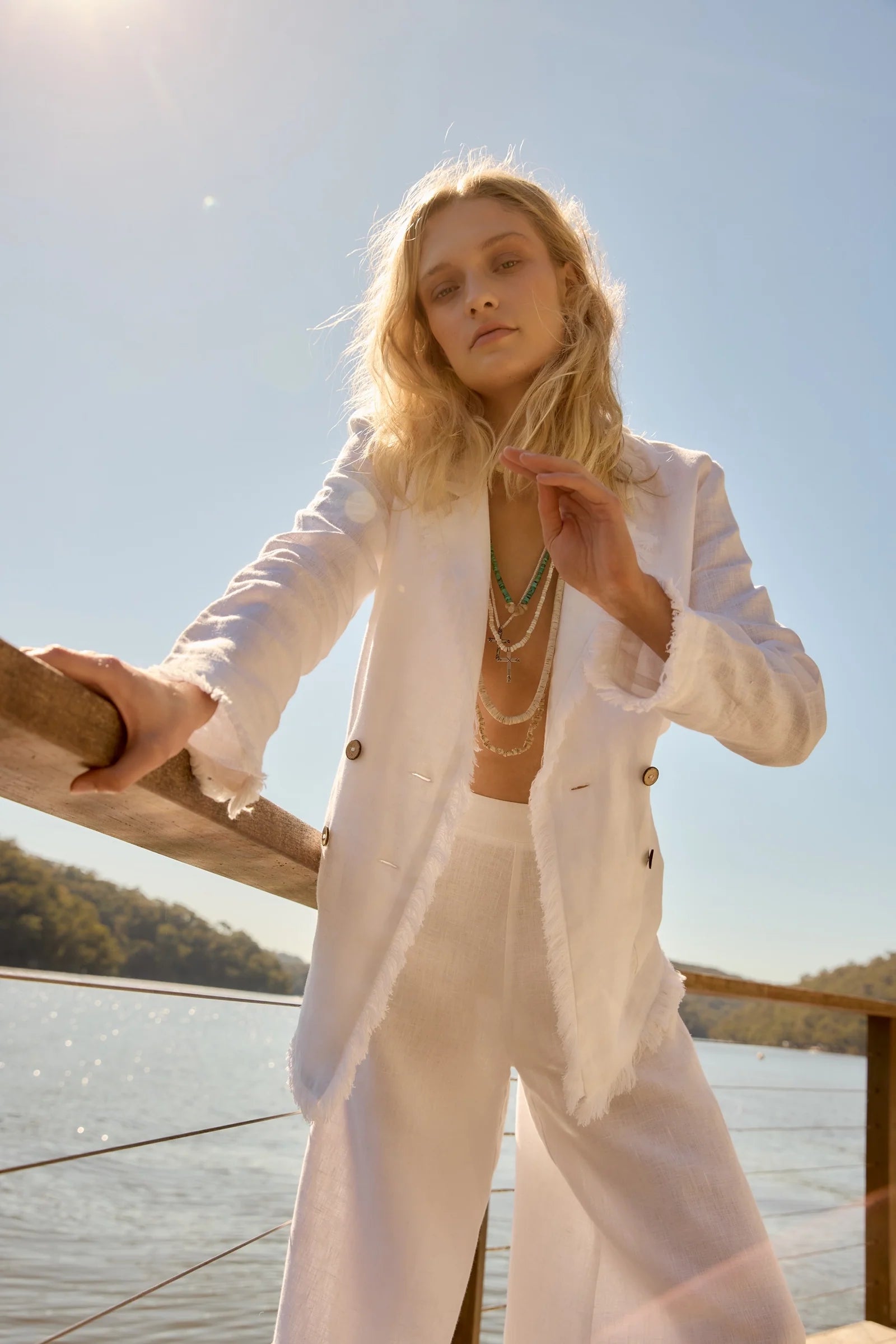 ESTILO EMPORIO FRINGE JACKET WHITE