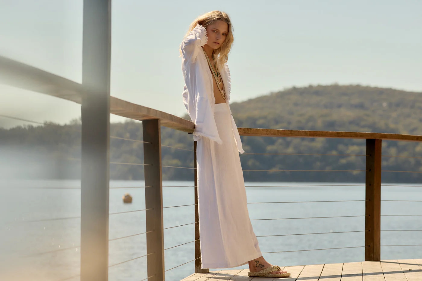 ESTILO EMPORIO FRINGE JACKET WHITE