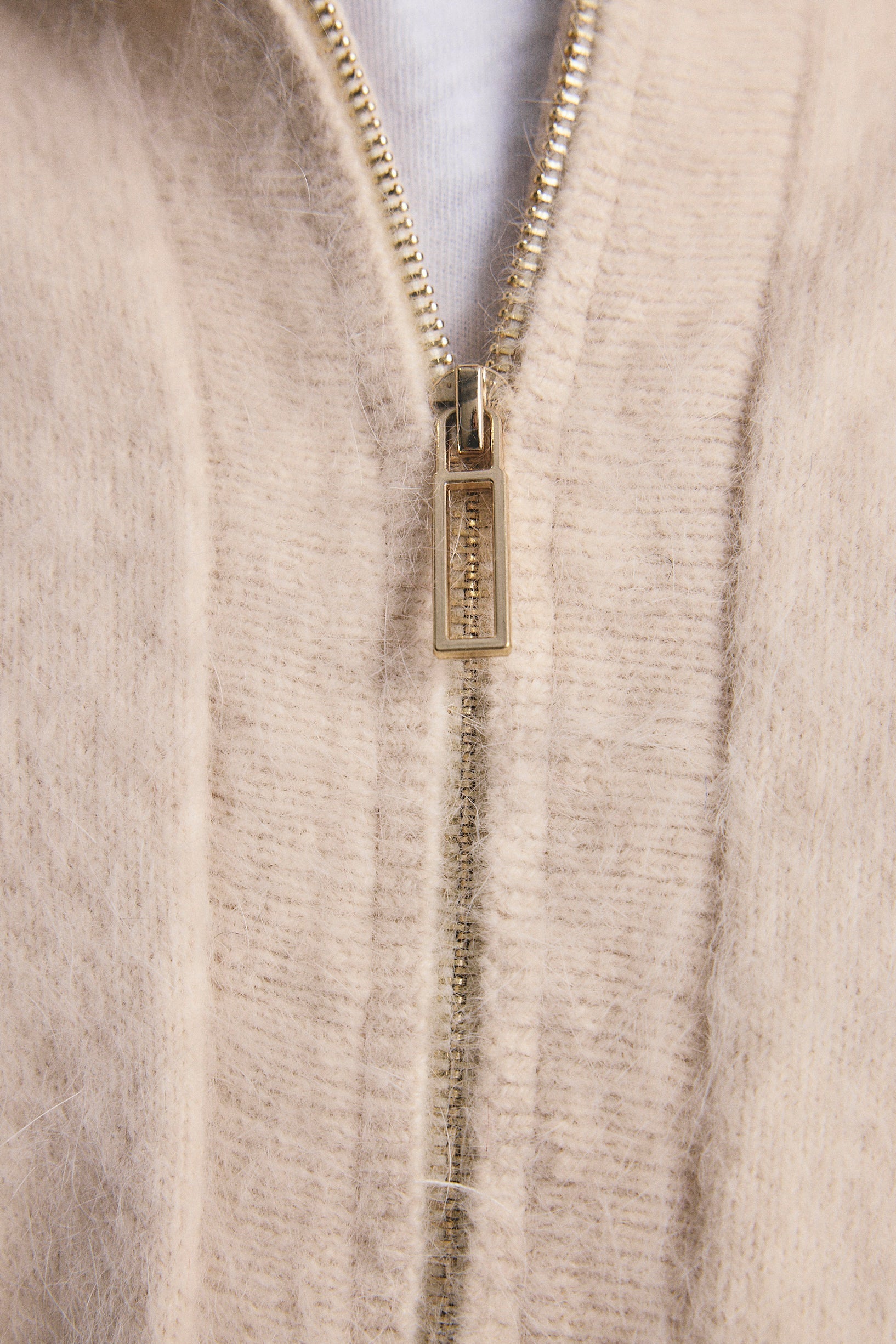 WORLD OF NOMADS FELIX ZIP UP CASHMERE BOMBER OATMEAL